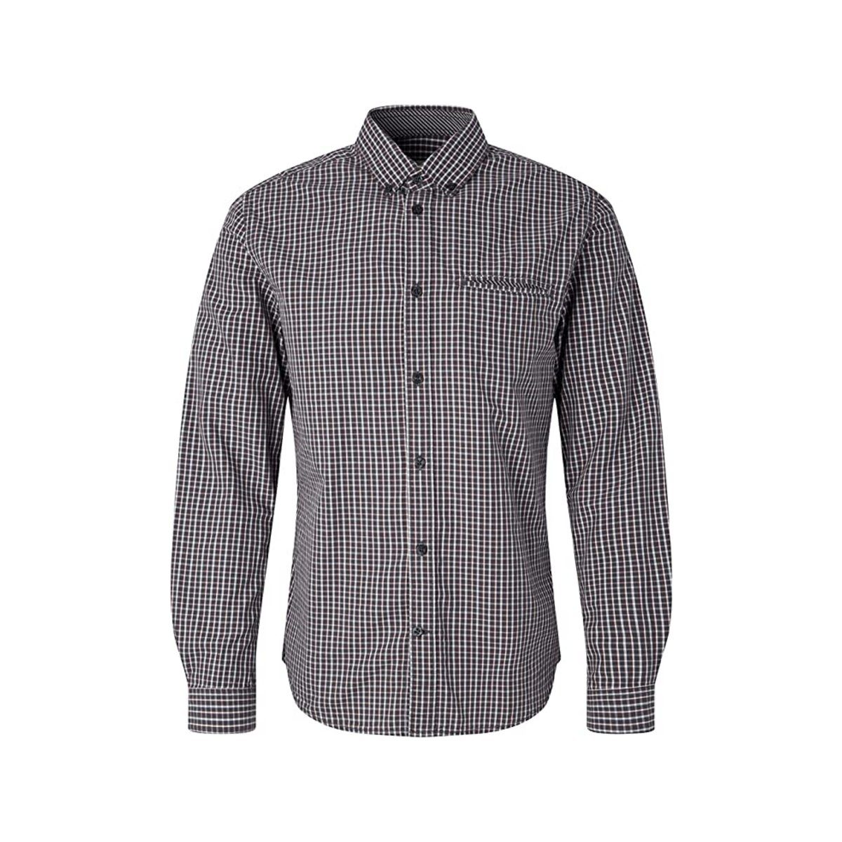 TOM grey T-Shirt TAILOR Plus (1-tlg) TOM check grau passform blue TAILOR Men textil small