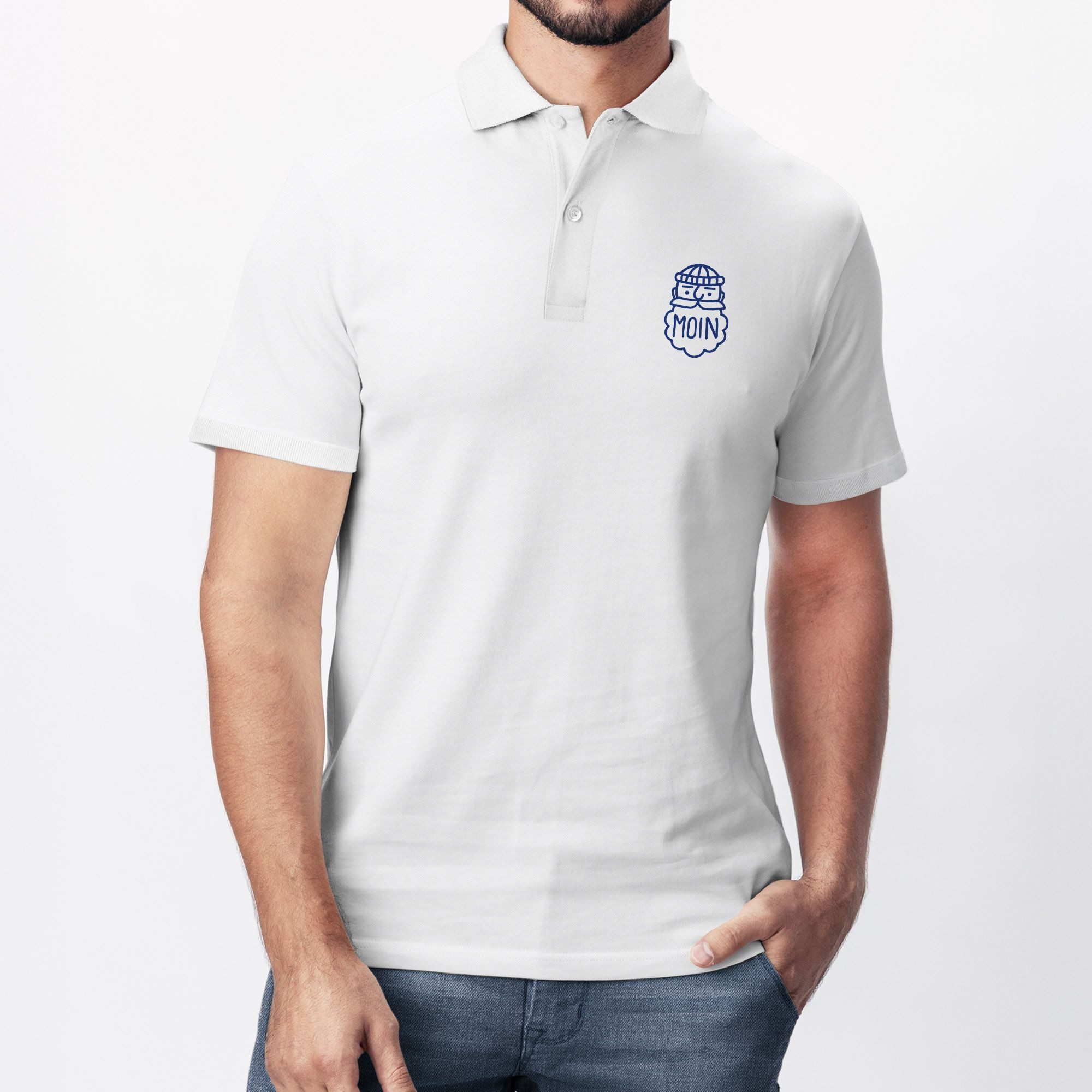 Neverless Poloshirt Poloshirt Herren mit MOIN Seemann Prin– Kurzarm Polo Sommer Maritimes mit Print