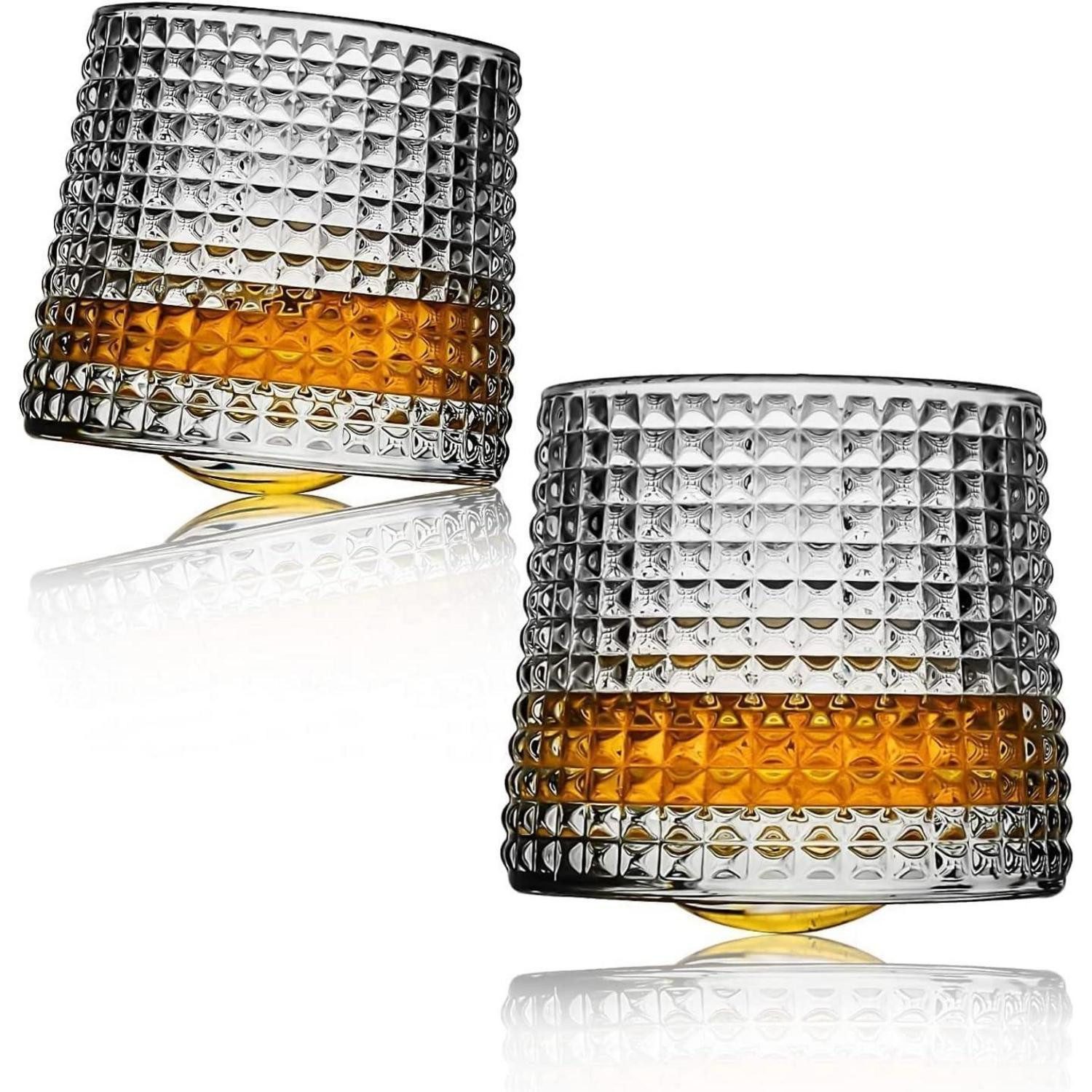 LuxusKollektion Whiskyglas Whiskygläser 2er Set 160ml Old Fashioned Kristall 2 Gitter