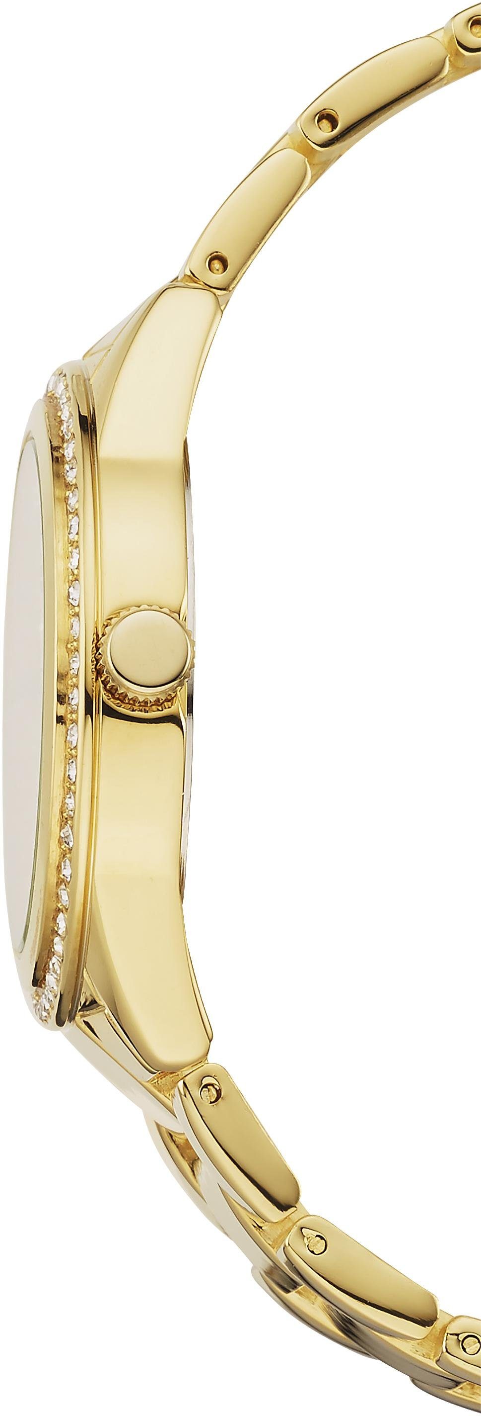 Firetti Quarzuhr, (Set, 4-tlg., inkl. Ohrstecker und Kette mit Anhänger), Armbanduhr, Damenuhr, Glassteine, ideal auch als Geschenk