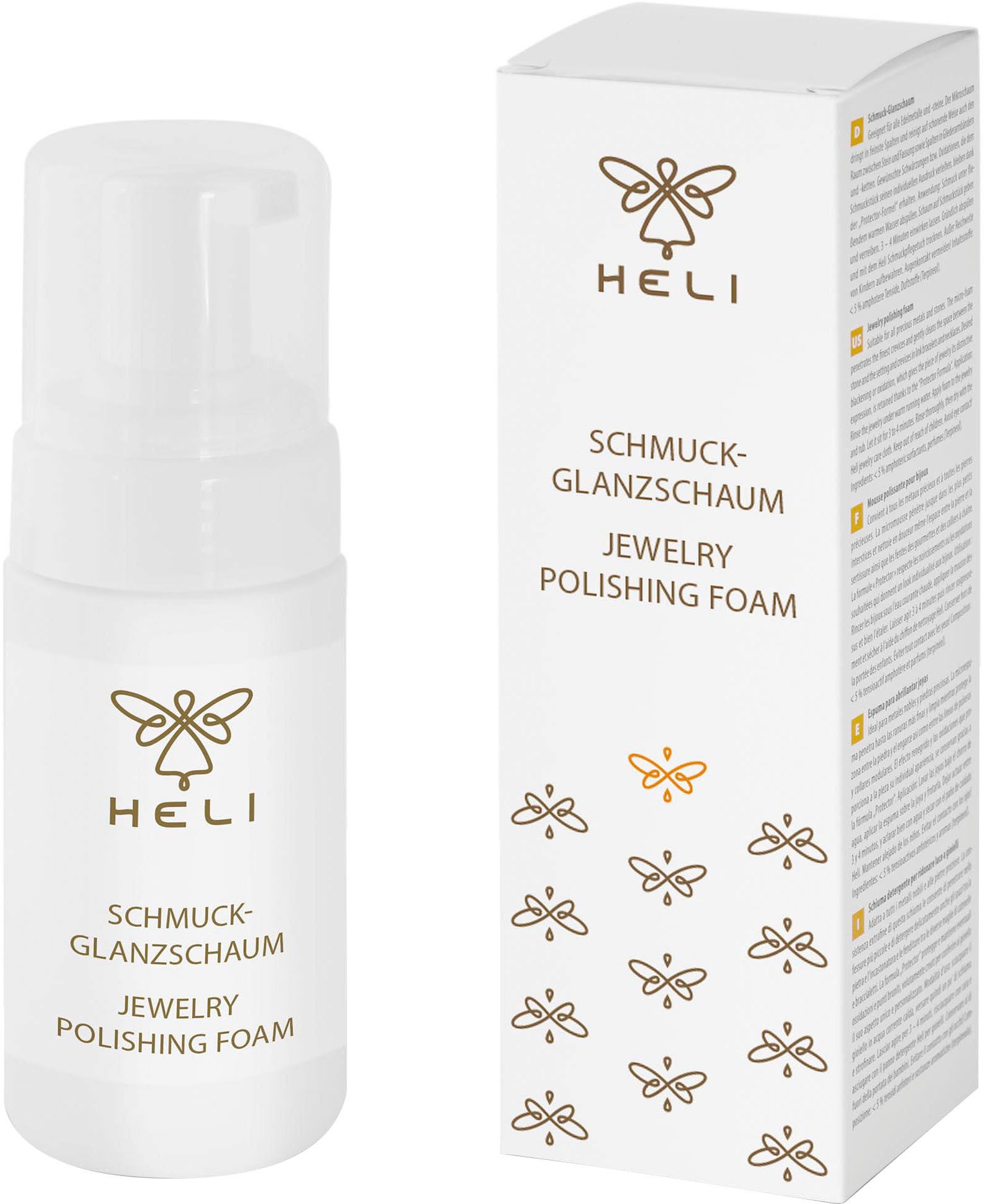 HELI Schmuck Geschenk Schmuckpflege Glanzschaum Schmuckreiniger (1-St. entfernt Schmutz, Fett und Oxidation)