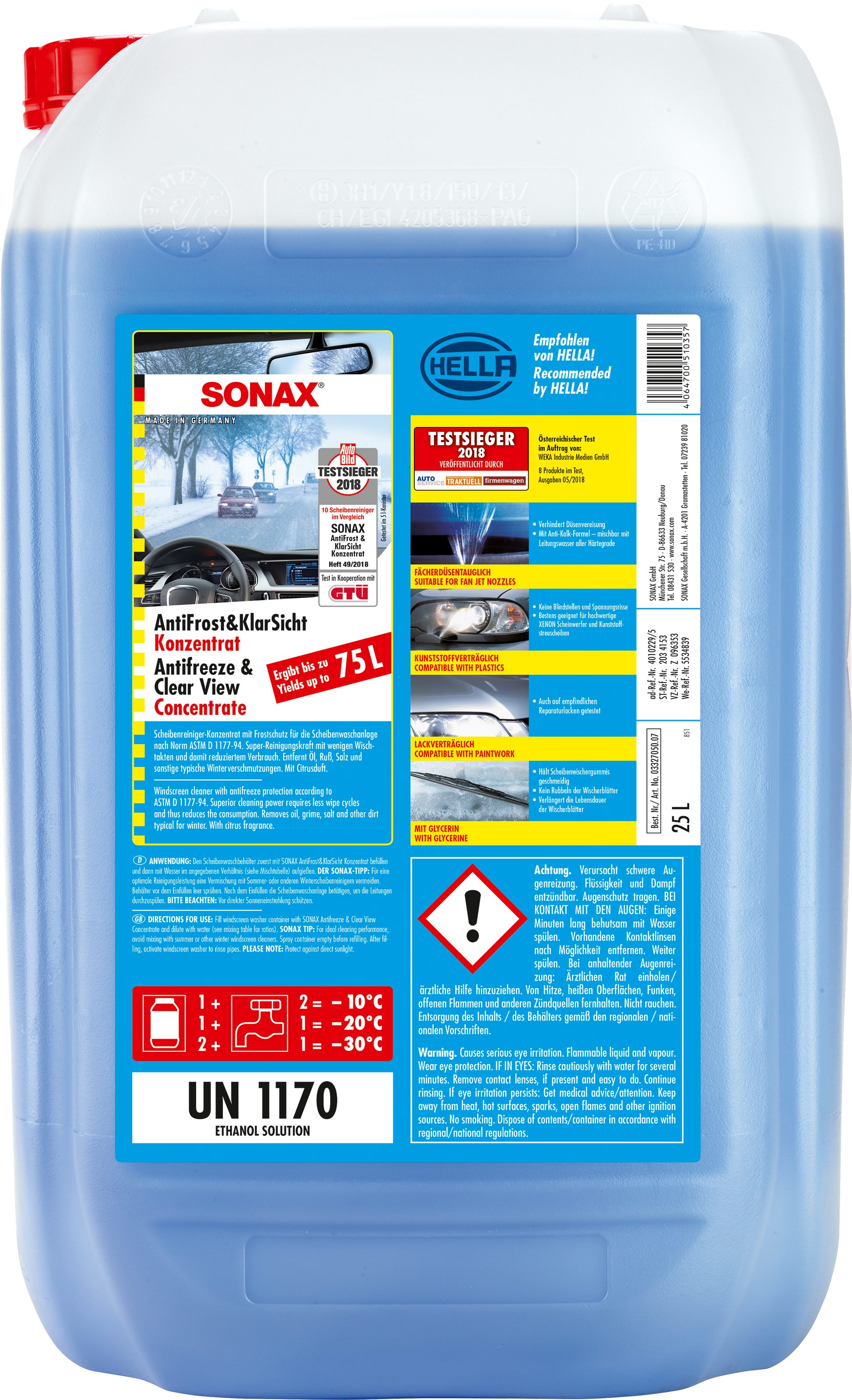 Sonax SONAX AntiFrost + KlarSicht Konzentrat Citrus 25 L Auto-Reinigungsmittel
