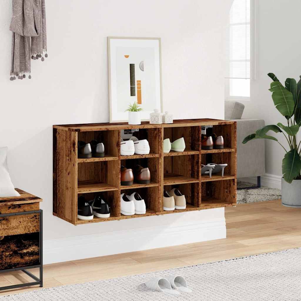 vidaXL Seitenschrank Schuhschränke 2 Stk. Altholz-Optik 52x30x50 cm (2-St)