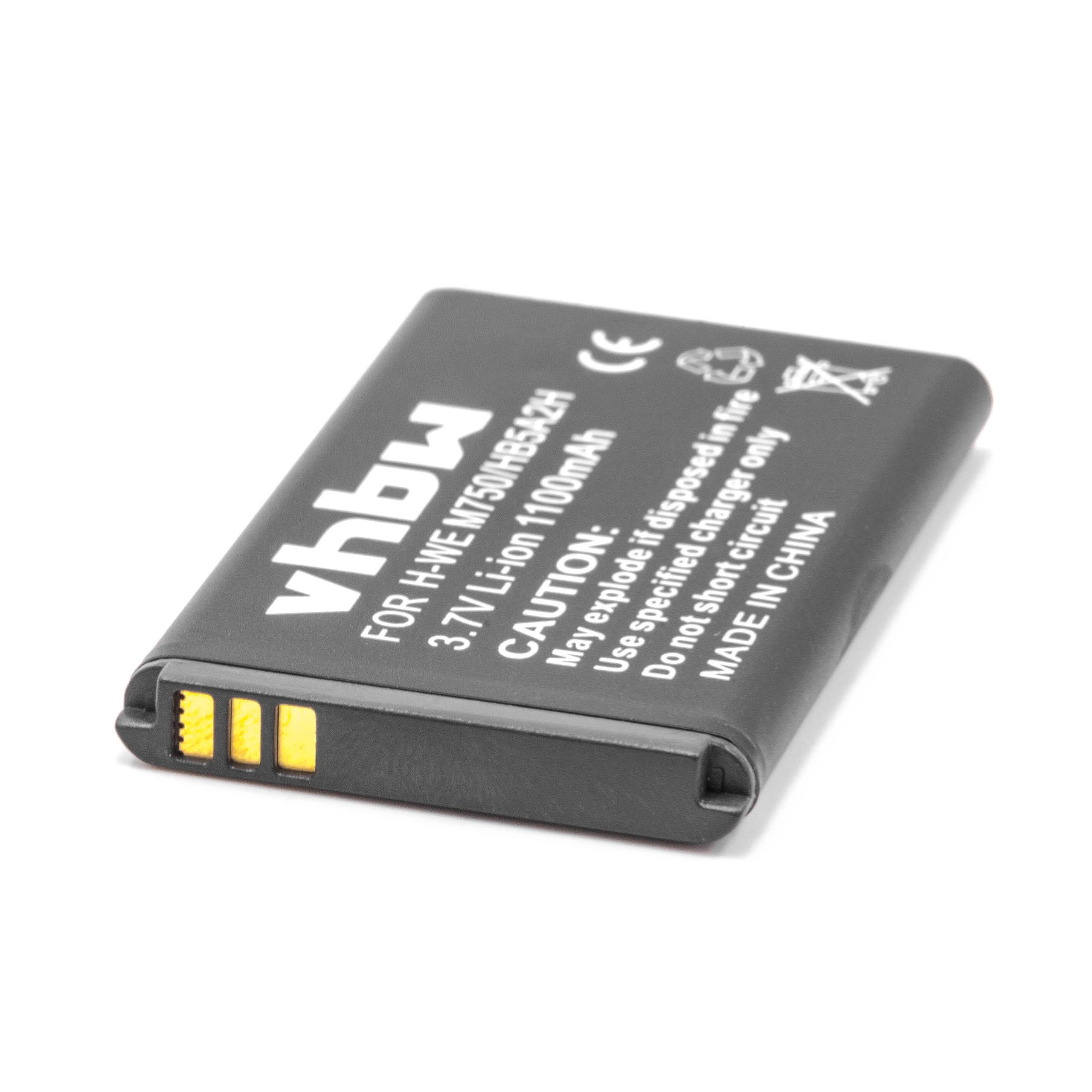 vhbw kompatibel mit T-MOBILE mAh Tap, Li-Ion Mini 1100 V) Pulse Smartphone-Akku (3,7