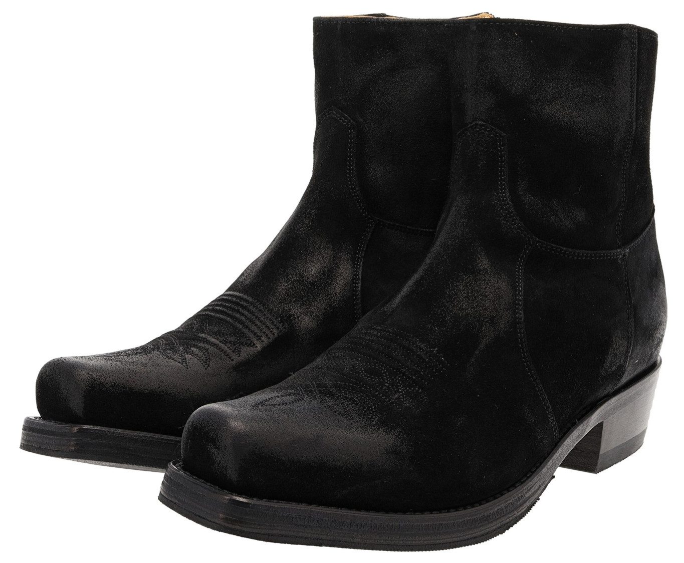 7826 Schwarz Westernstiefelette