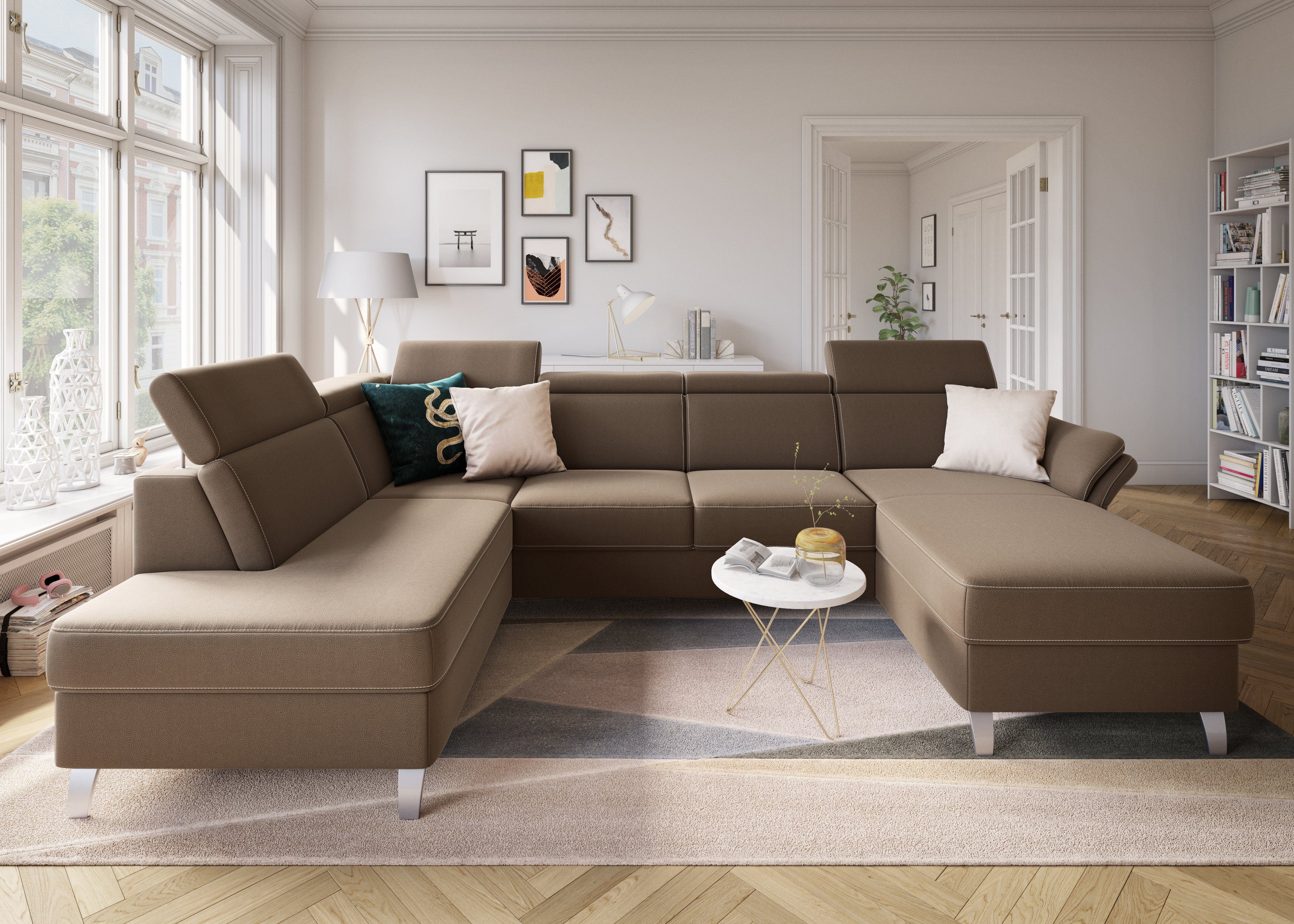 sit&more Wohnlandschaft Vincenzo U-Form, inklusive Kopfteilverstellung, günstig online kaufen