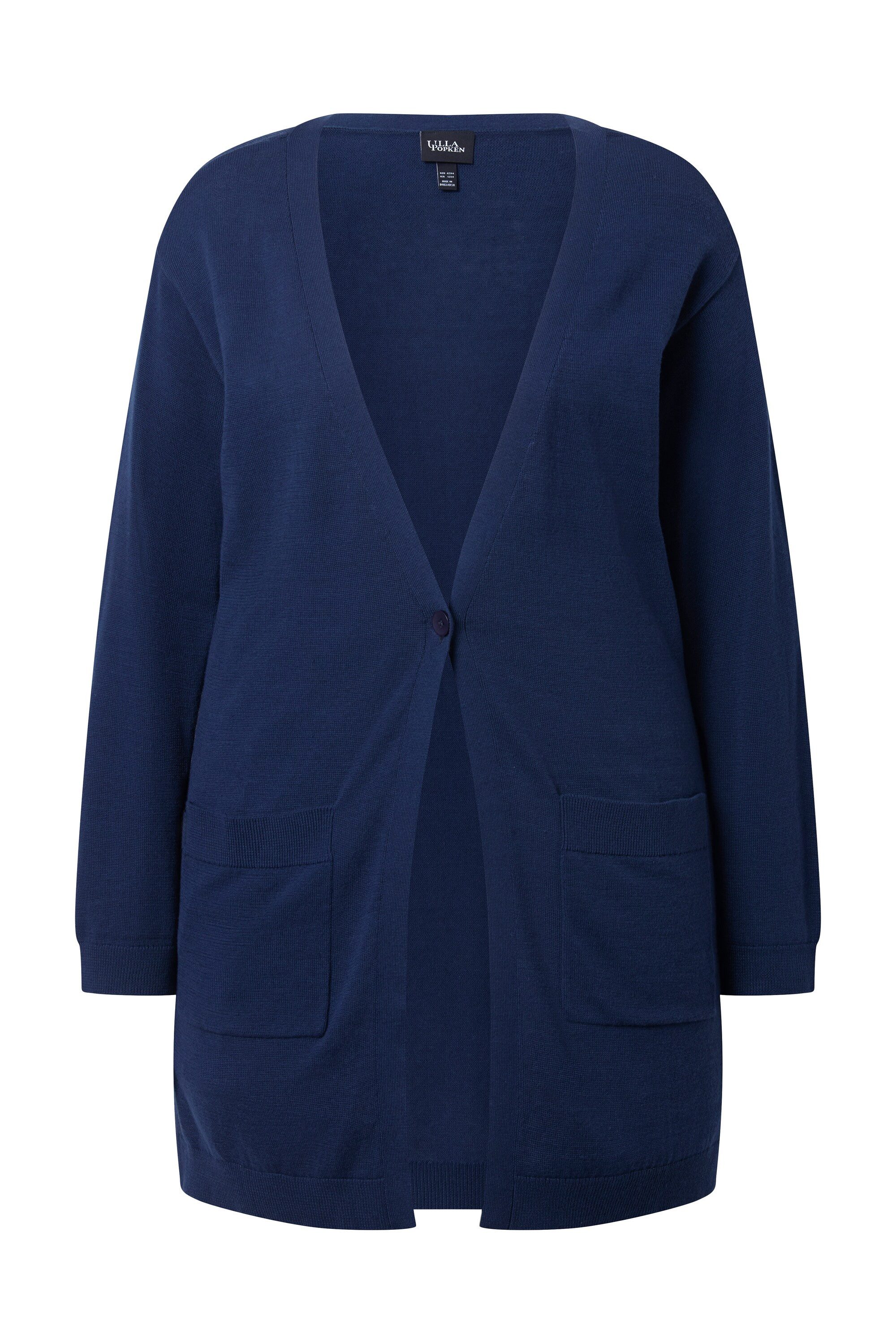 Ulla Popken Strickjacke Strickjacke Knopfverschluss V-Ausschnitt Langarm günstig online kaufen
