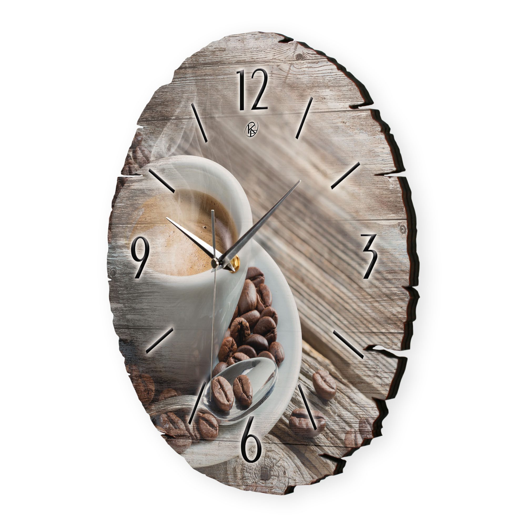 Kreative Feder Wanduhr Wanduhr "Kaffee" aus Naturholz (ohne Ticken, Funk- o günstig online kaufen