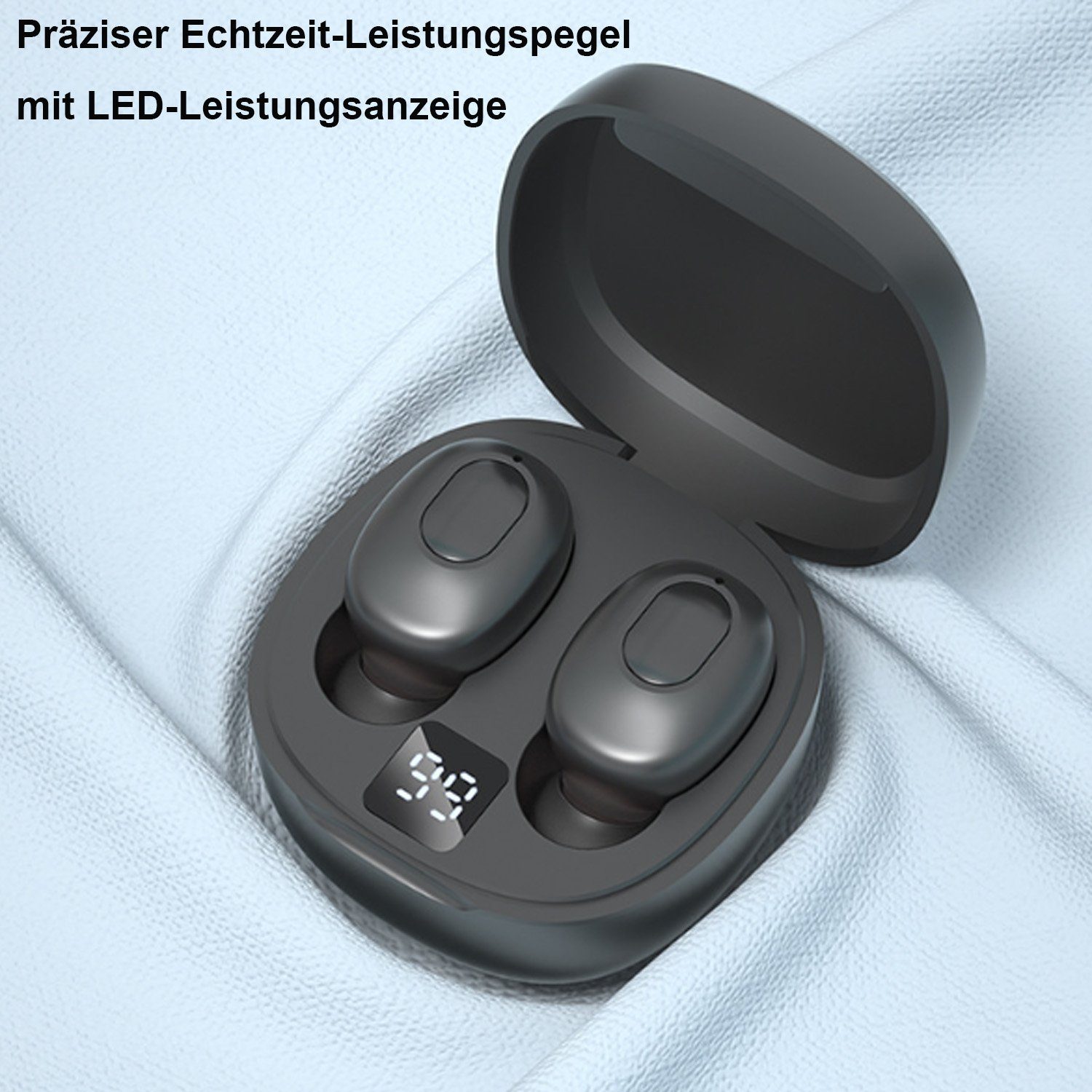 und True Wireless Wireless) Bluetooth Schwarz (Steuerung IPX6, In-Ear-Kopfhörer Wasserdicht für Anrufe Kopfhörer, Musik,True Diida 5.2, Bluetooth