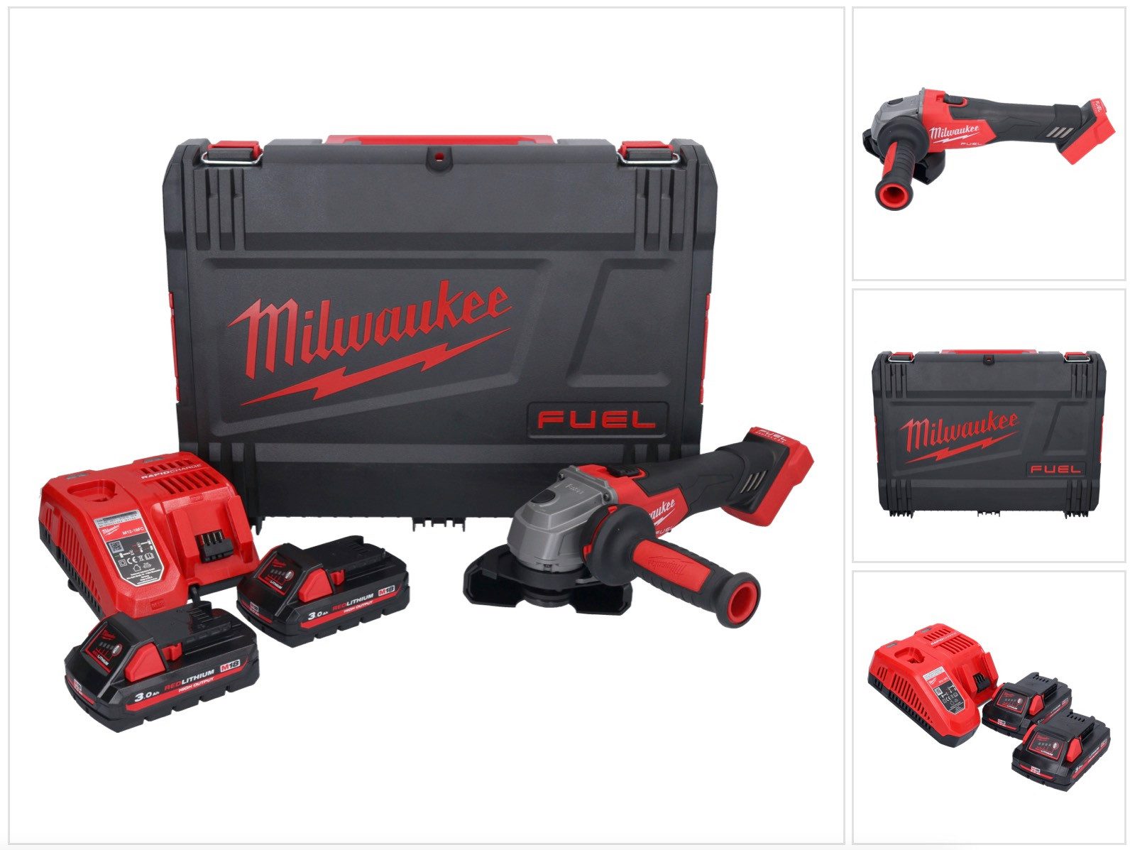 Milwaukee Akku-Winkelschleifer M18 FSAG115X-302X 18 V 115 mm Brushless + 2x Akku 3,0 Ah + Ladegerät