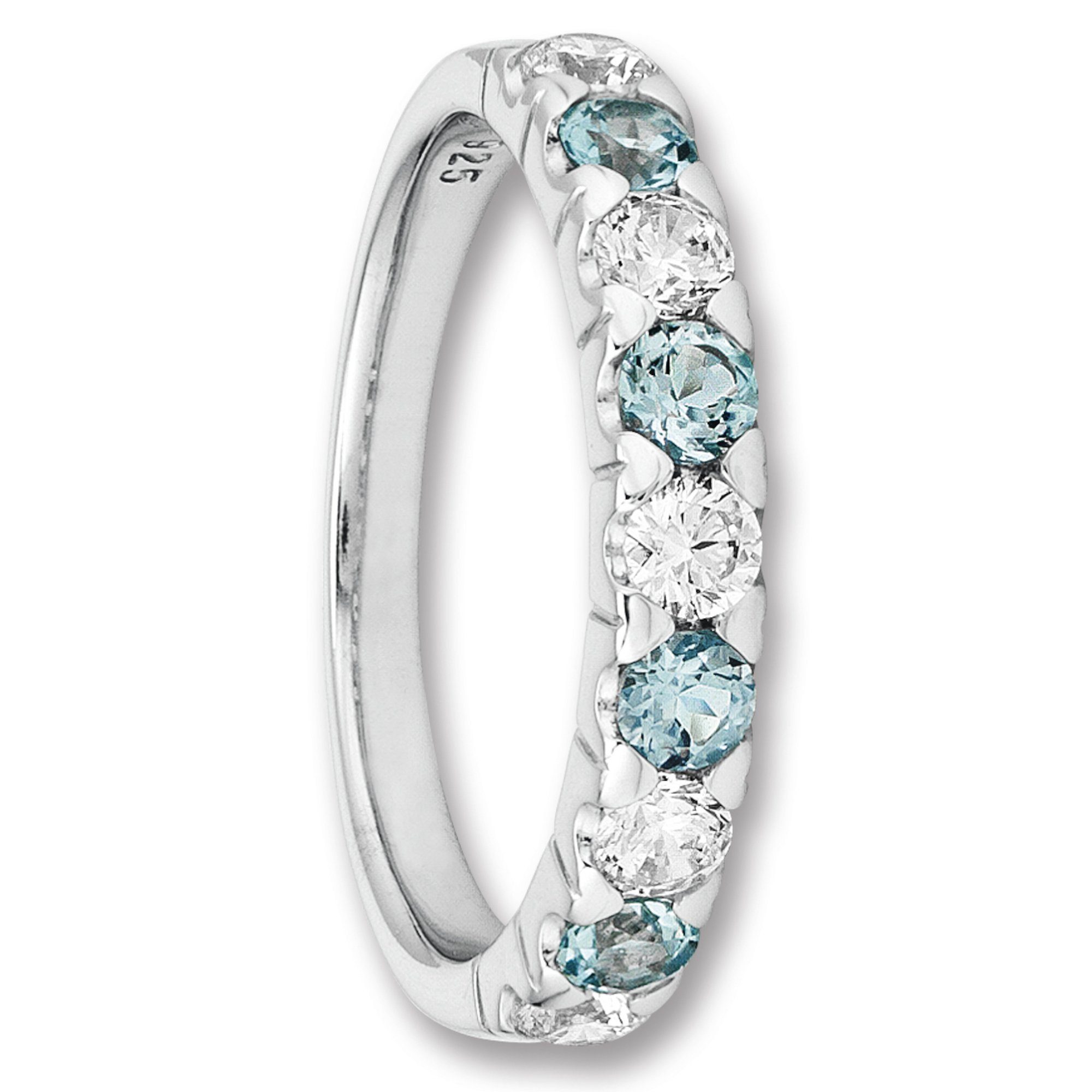 ONE ELEMENT Silberring Zirkonia & Blau Topas Ring aus 925 Silber, Kleines S günstig online kaufen