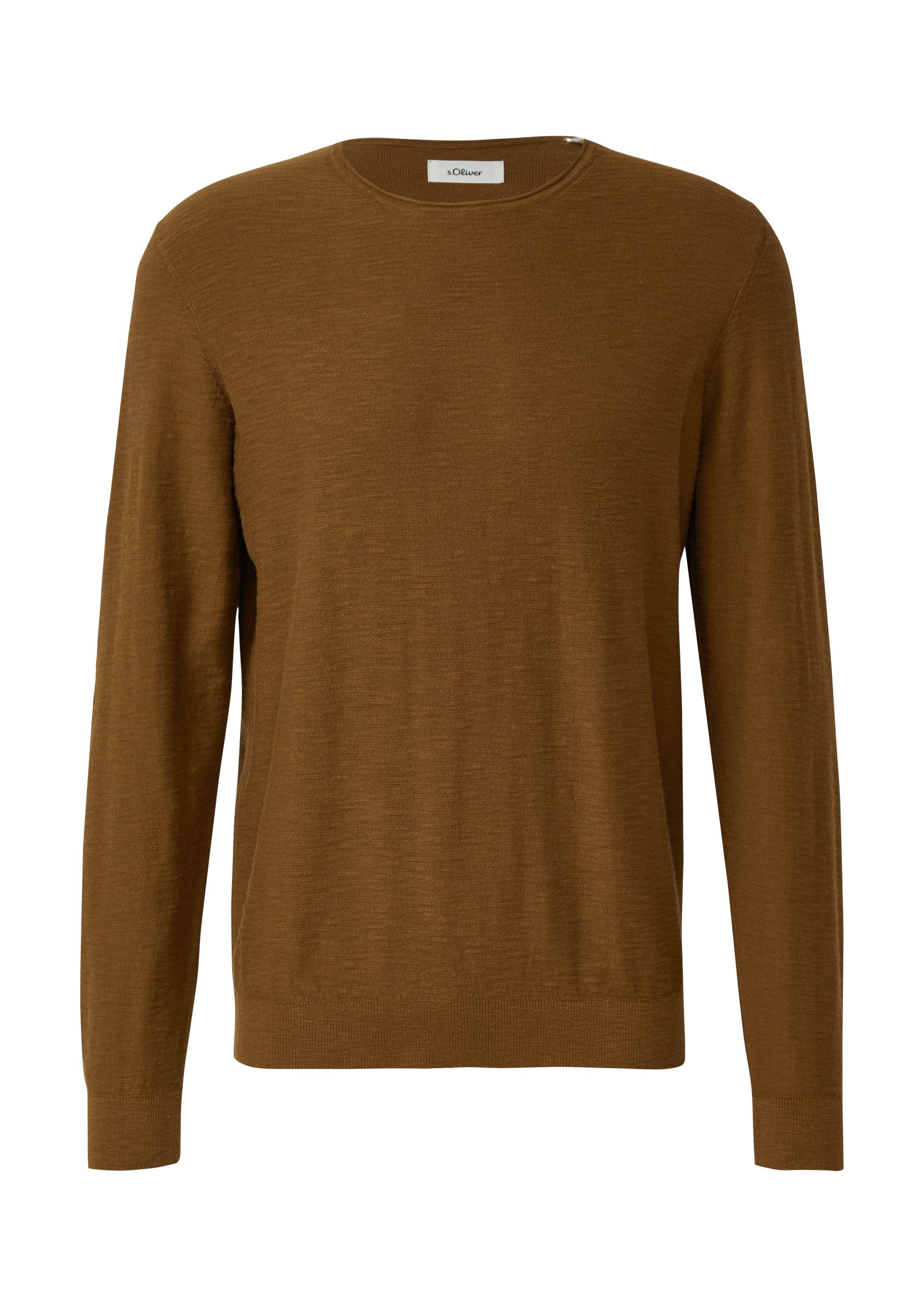 s.Oliver Longpullover Strickpullover Strickpullover mit Flammgarnstruktur u günstig online kaufen