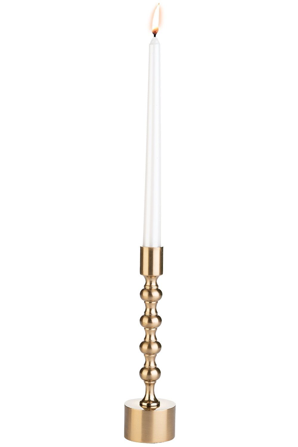 Kerzenständer MARRAS, H 23 cm, Goldgelb, Aluminium günstig online kaufen