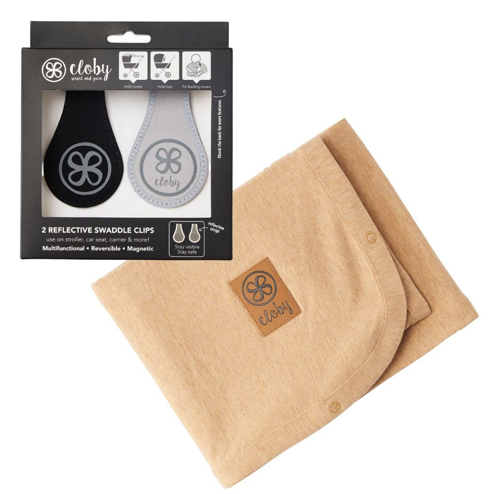 Cloby Kinderwagen-Sonnenschutzhülle UV Decke und Magnetclips im Set