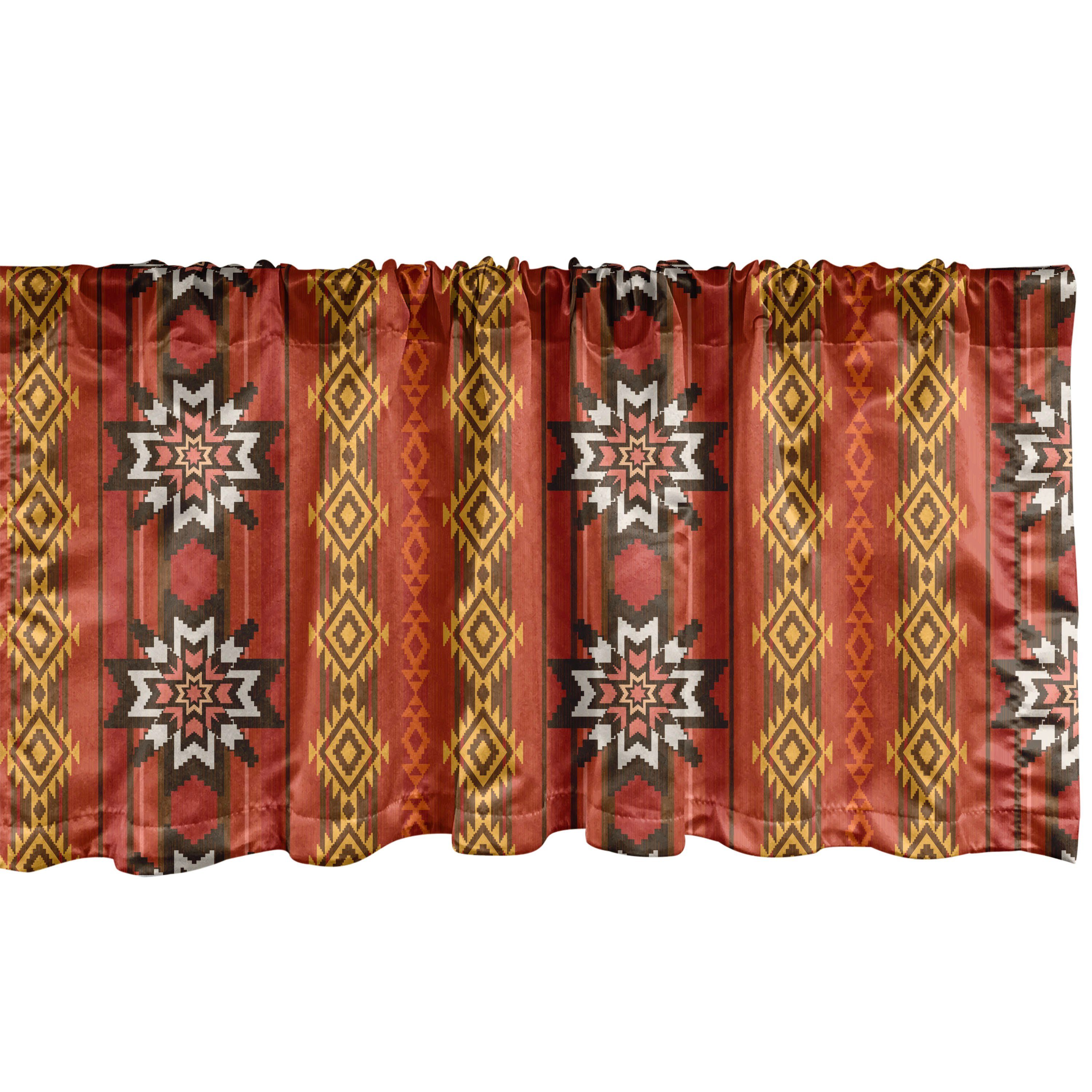 Scheibengardine Vorhang Microfaser, für Abakuhaus, Dekor mit Orange Motiv Volant Schlafzimmer Küche traditionelle Stangentasche