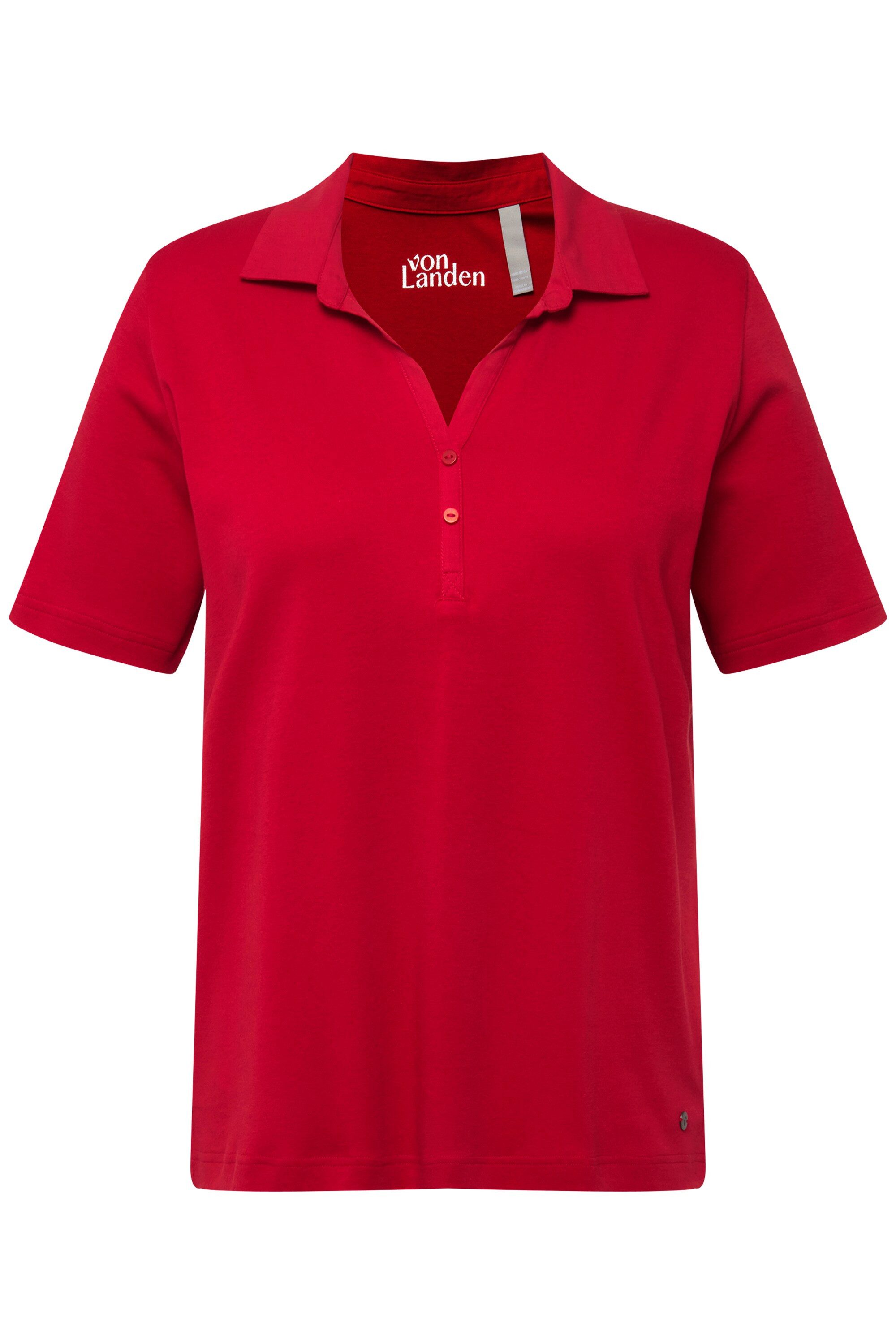 Ulla Popken T-Shirt Poloshirt Webkragen Knopfleiste günstig online kaufen