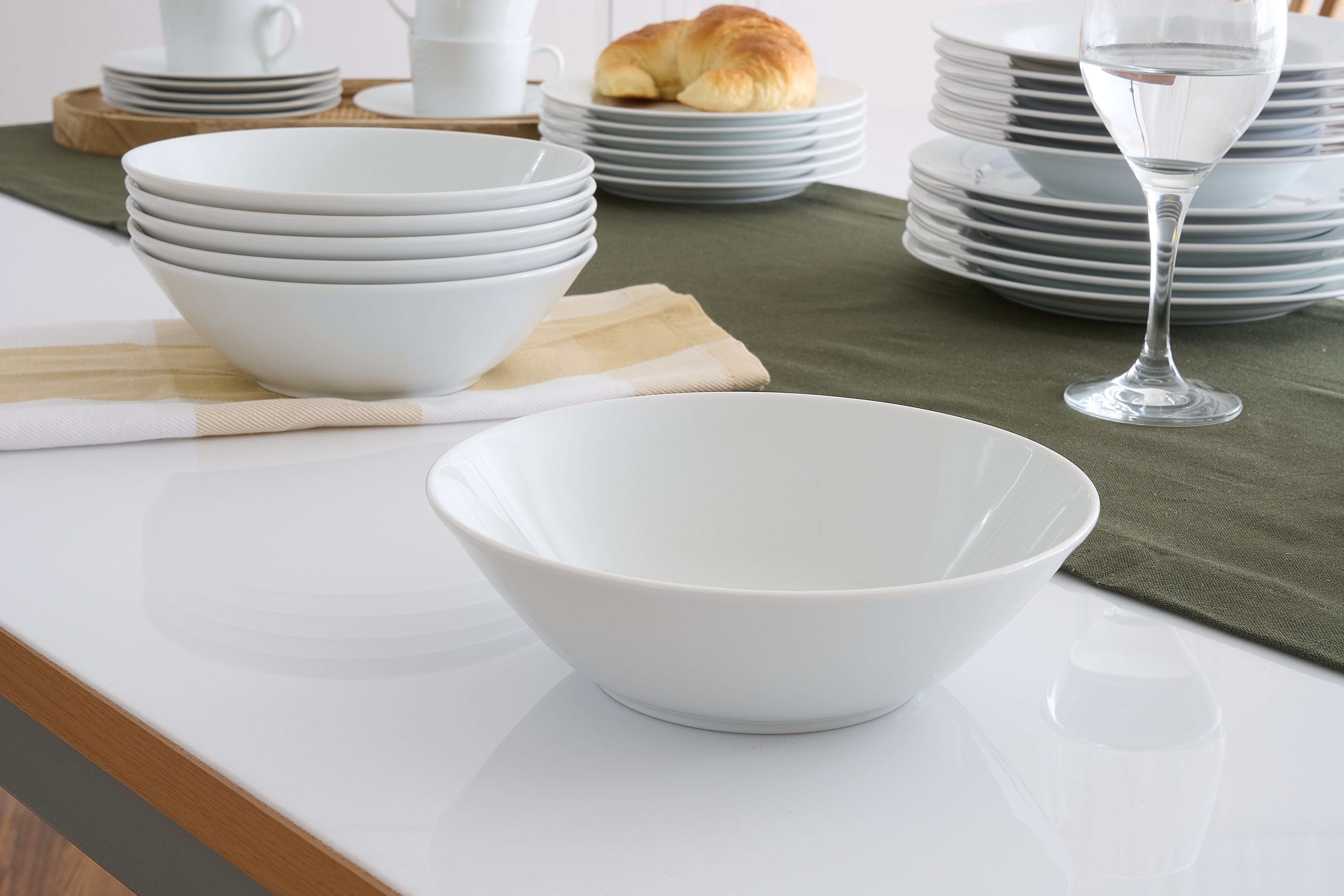 Retsch Arzberg Schale Schüssel HEIKE WEISS 19 cm, Set 6-tlg. für 6 Personen, rund Porzellan, Porzellan, (Set, 6-tlg), Mittelgroße Schalen für 6 Personen - unsere Allrounder für jeden Tag -