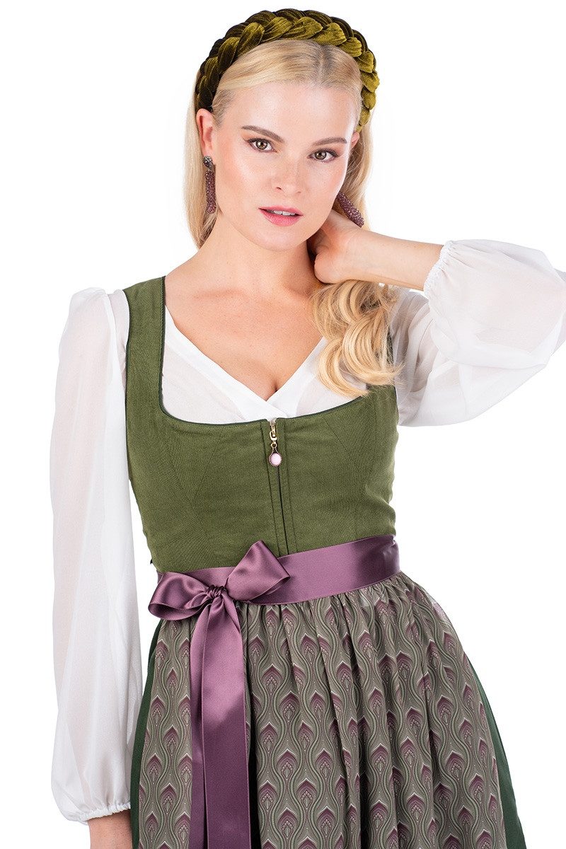 Alpenfee Tracht Dirndl Cord Dirndl 2tlg. - RONA - grün
