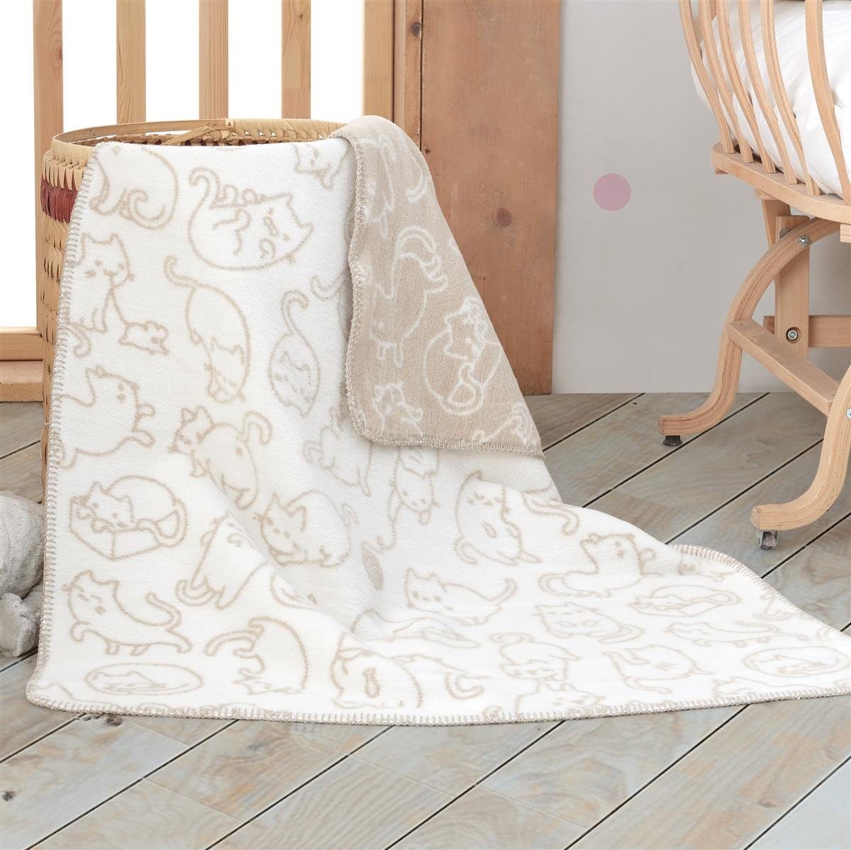 Babydecke Babydecke Kuscheldecke 90 x120 Baumwollmischung, niedliches Babydesign, SEI Design