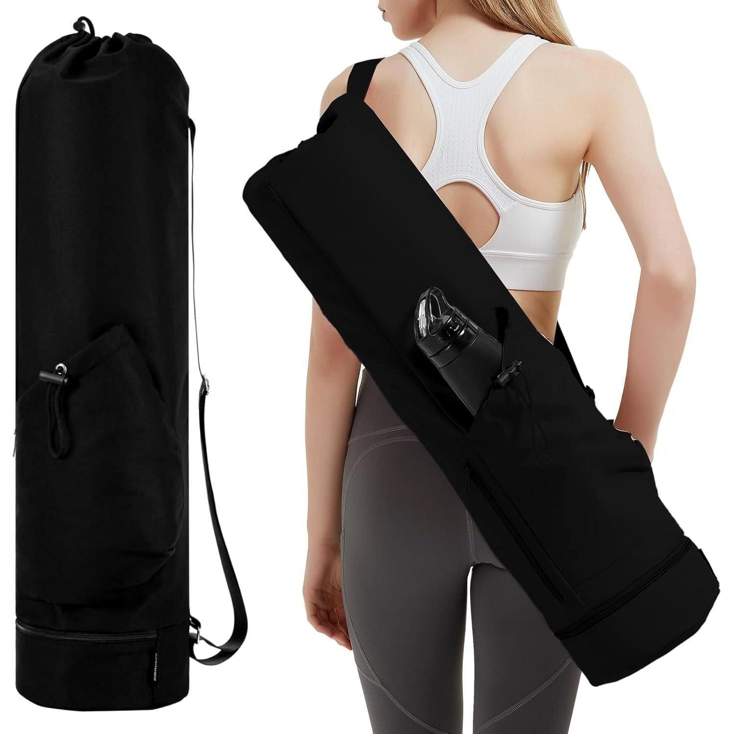 Yogatasche Yogatasche Damen mit Nassfach und Flaschenhalter Schwarz