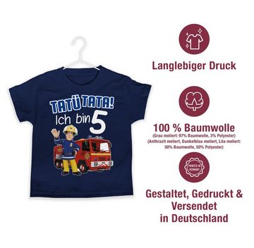 Shirtracer T-Shirt Tatü Tata! Ich bin 5 - blau Feuerwehrmann Sam Jungen