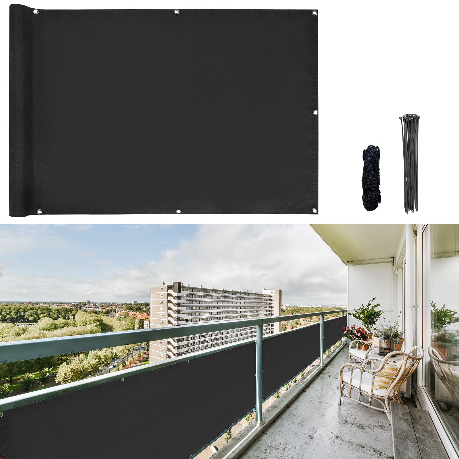 CCLIFE Balkonsichtschutz Balkon Sichtschutz Terrassen Sichtschutz günstig online kaufen