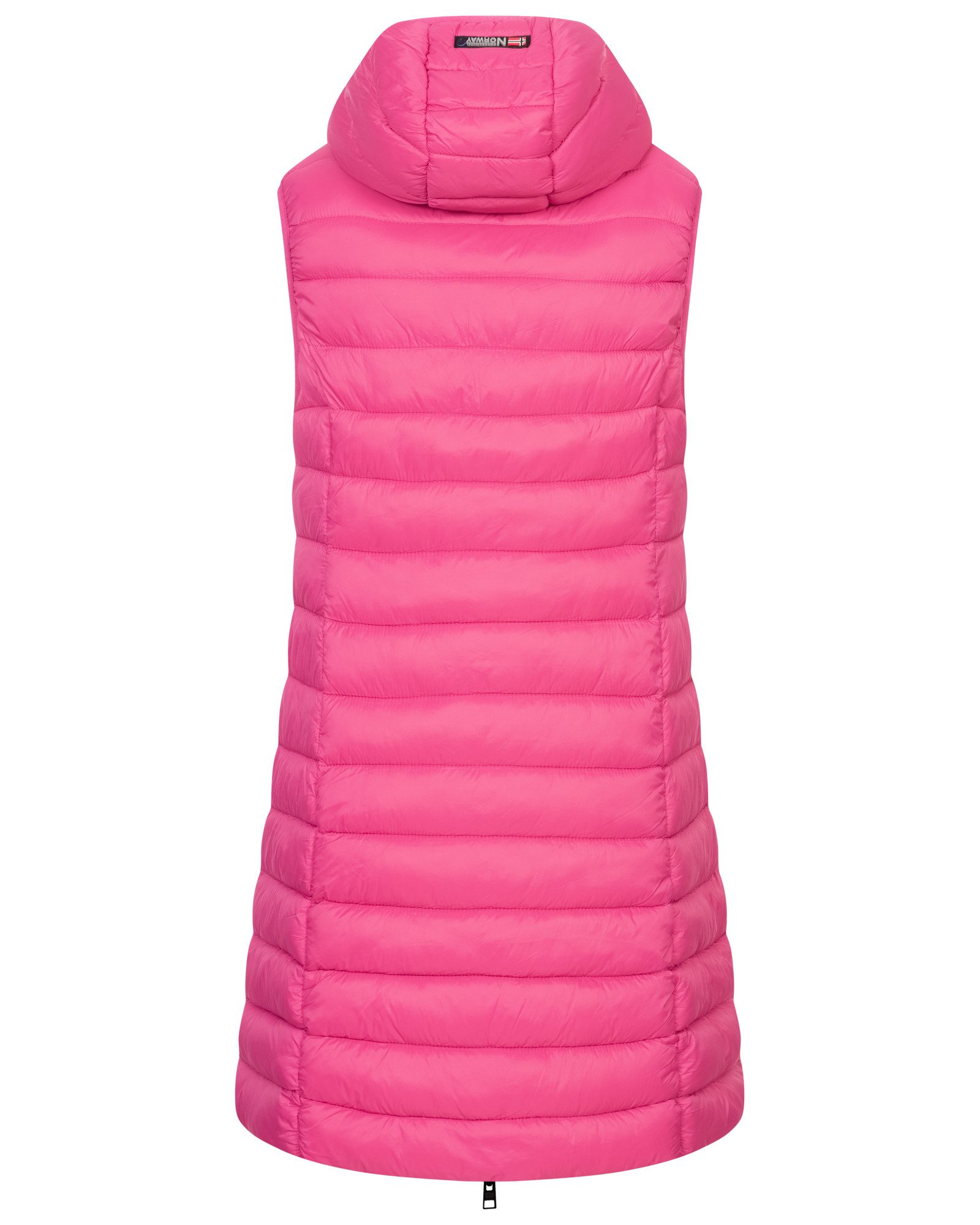 Geographical Norway Steppweste Damen Steppweste Kapuze Übergangs Herbst Windbreaker Lang Weste