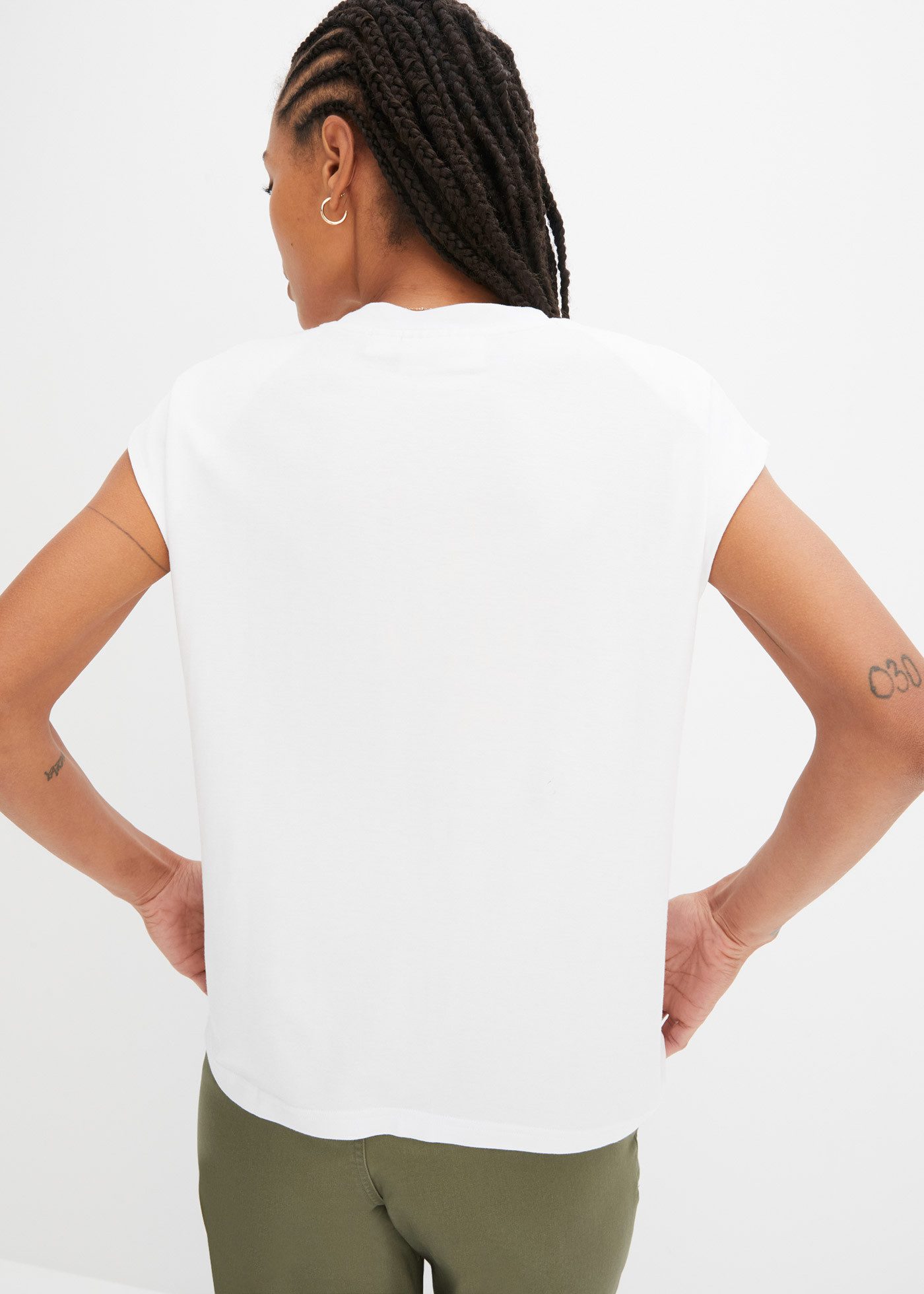 bonprix T-Shirt lässig geschnittene Passform, angeschnittene Ärmel günstig online kaufen