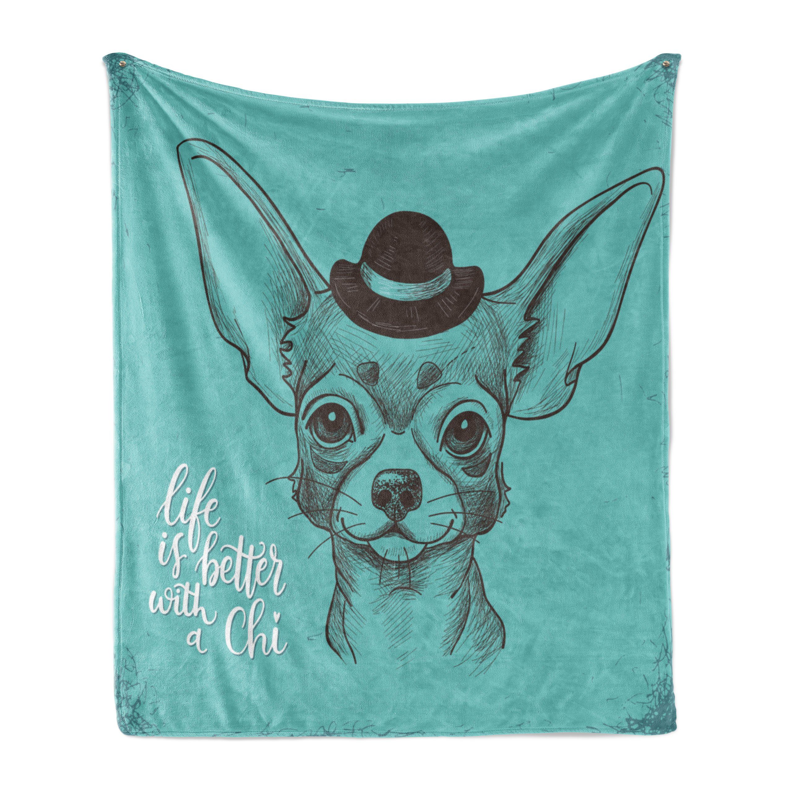 für Chi Innen- und mit besser Außenbereich, Gemütlicher Abakuhaus, Wohndecke Das Leben den Chihuahua einem Plüsch ist