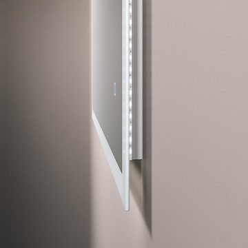 AQUABATOS Badspiegel LED Spiegel Badspiegel Beleuchtet Wandspiegel mit Beleuchtung, 70x50 cm 50x70 cm Kaltweiß 6400K Vertikal oder Horizontal Montierbar