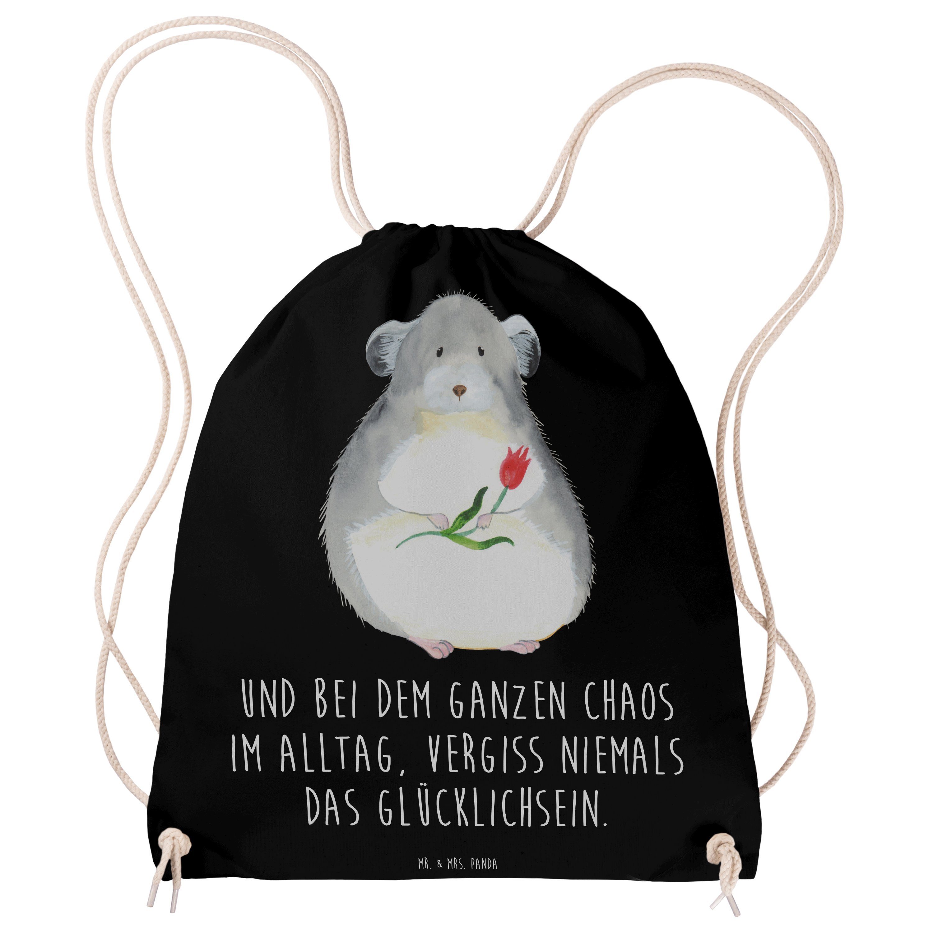 Schwarz Tiermotiv Blume Geschenk, Chinchilla Mr. (1-tlg) mit lustige Sprüche, Sporttasche - Mrs. - & Panda