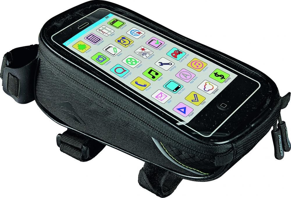 Merida Fahrradtasche Merida Oberrohrtasche Smartphone Touchscreen M (17x9x7,5/4 cm) Schwarz