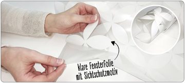 Fensterfolie Look Monstera white, MySpotti, halbtransparent, glatt, 90 x 100 cm, statisch haftend