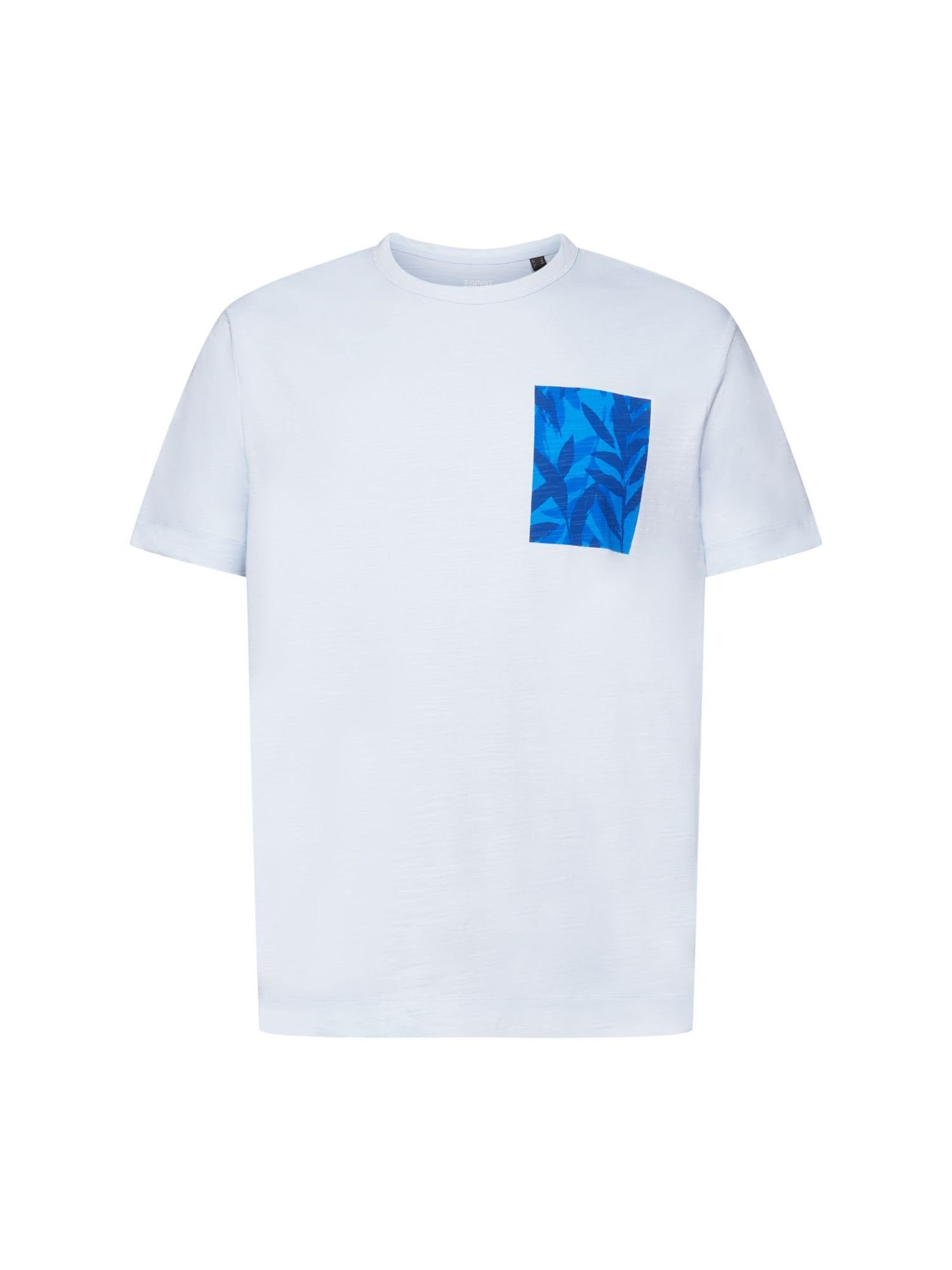 T-Shirt Baumwolle 100 mit Collection Brust-Print, (1-tlg) Jersey-T-Shirt BLUE % PASTEL Esprit