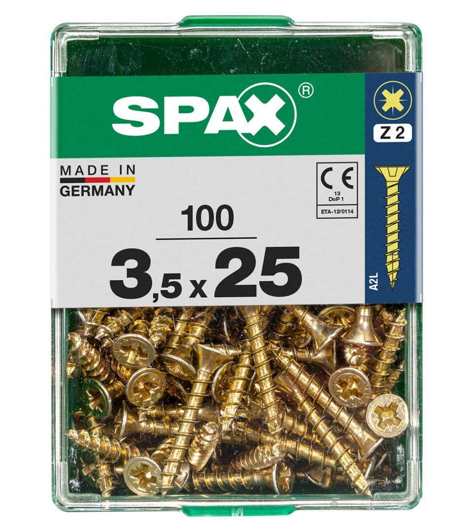 SPAX Holzbauschraube Spax Universalschrauben 3.5 x 25 mm PZ 2 Senkkopf