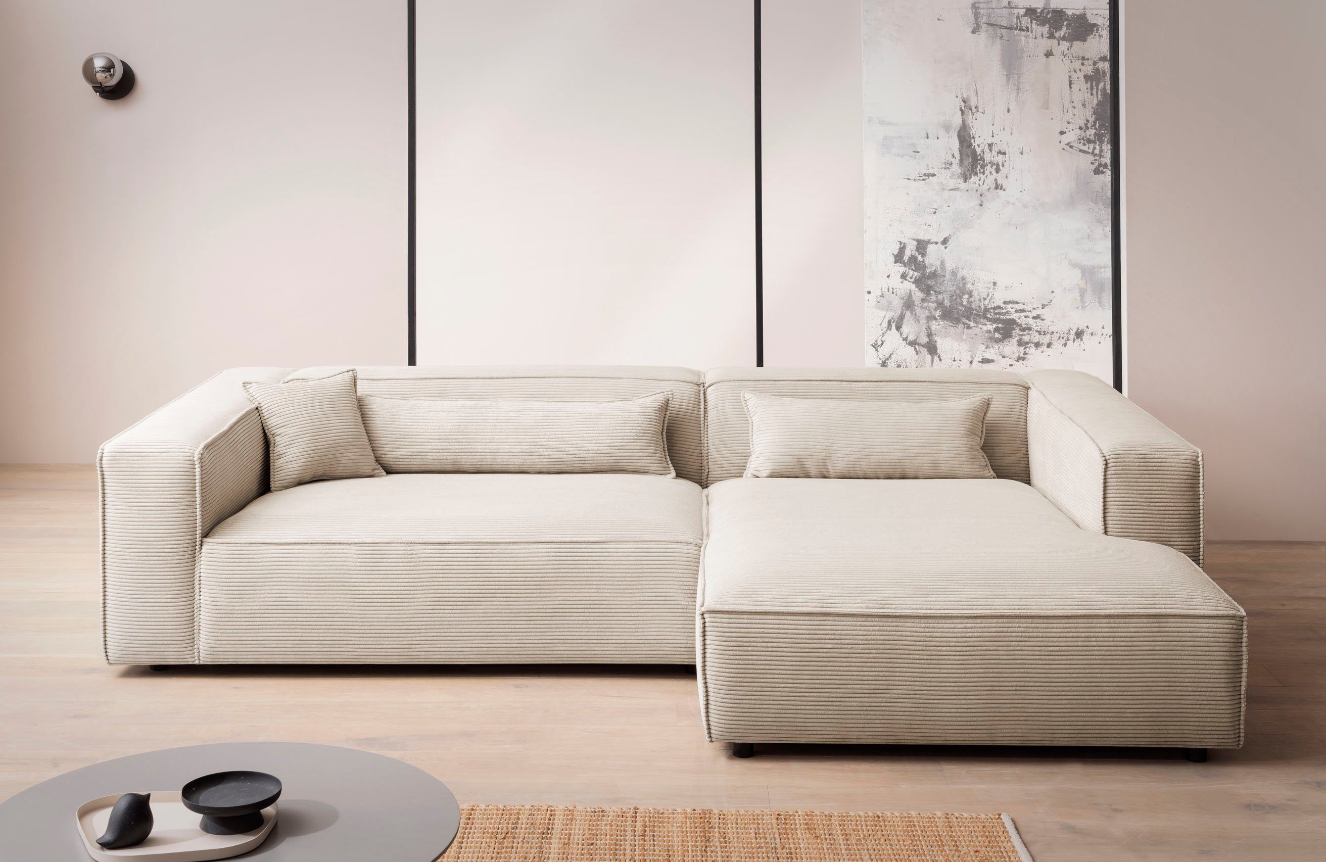 LeGer Home by Lena Gercke Ecksofa "PIARA XXL, Big-Sofa, Cord, Leinenoptik o günstig online kaufen