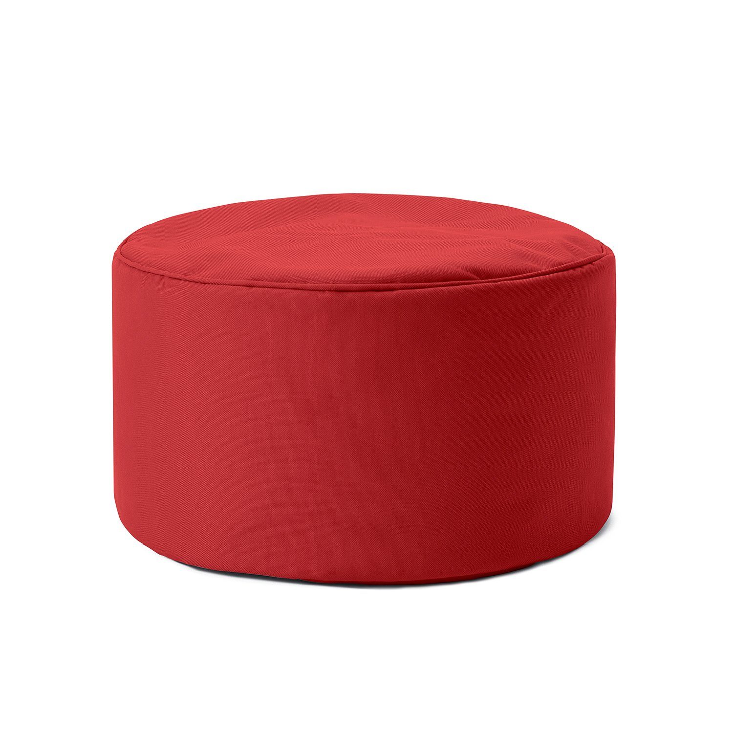 Lumaland Sitzsack Pouf 50L kompakt Hocker, Tisch, Fußsack in- & Outdoor, 25x45cm & 5 Jahre Garantie rot | Sitzsäcke