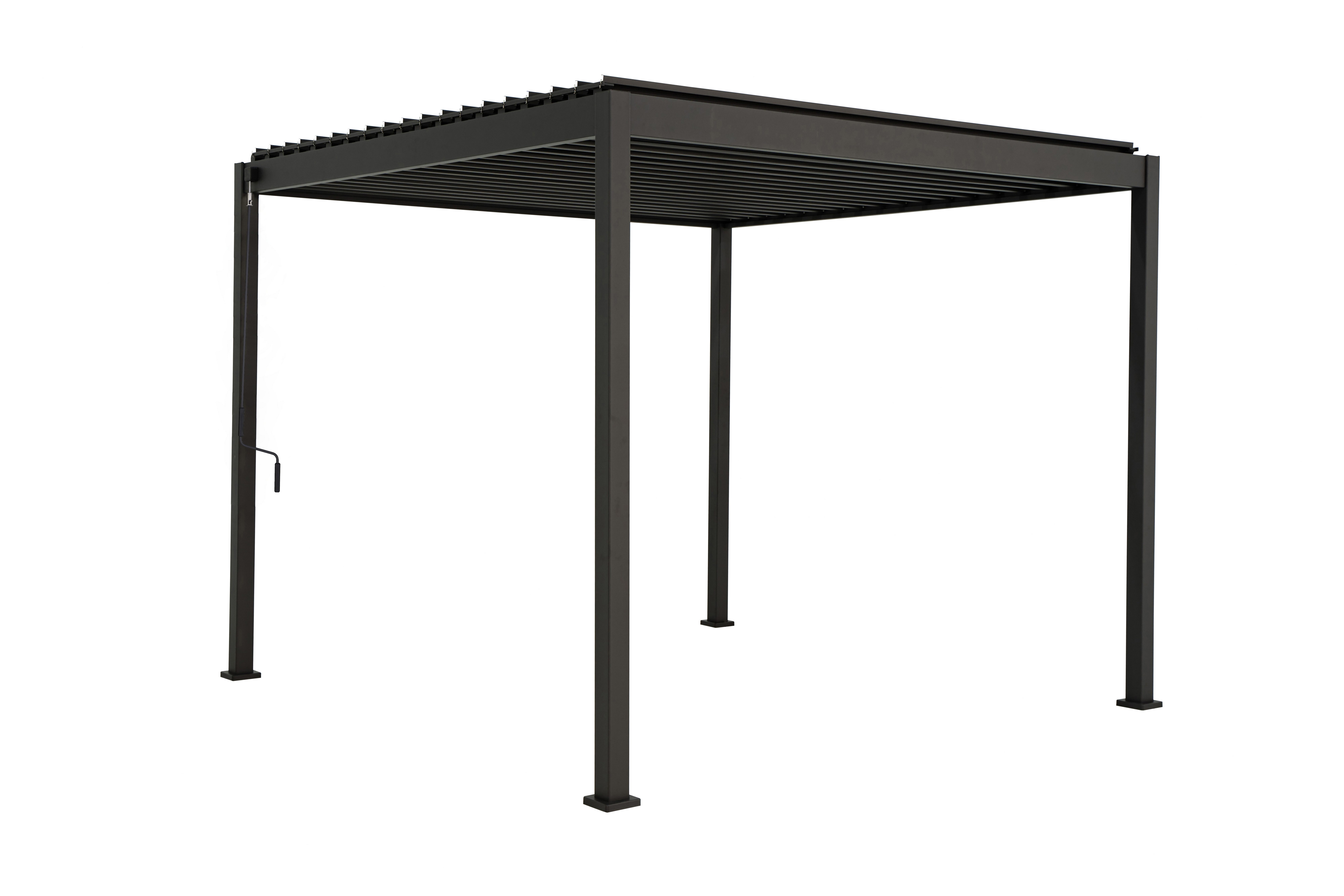 Leco Pavillon LECO-Lamellenpergola BASIC – stilvolle Pergola mit Lamellen, anthrazit, Gestell aus Aluminium und Stahl pulverbeschichtet