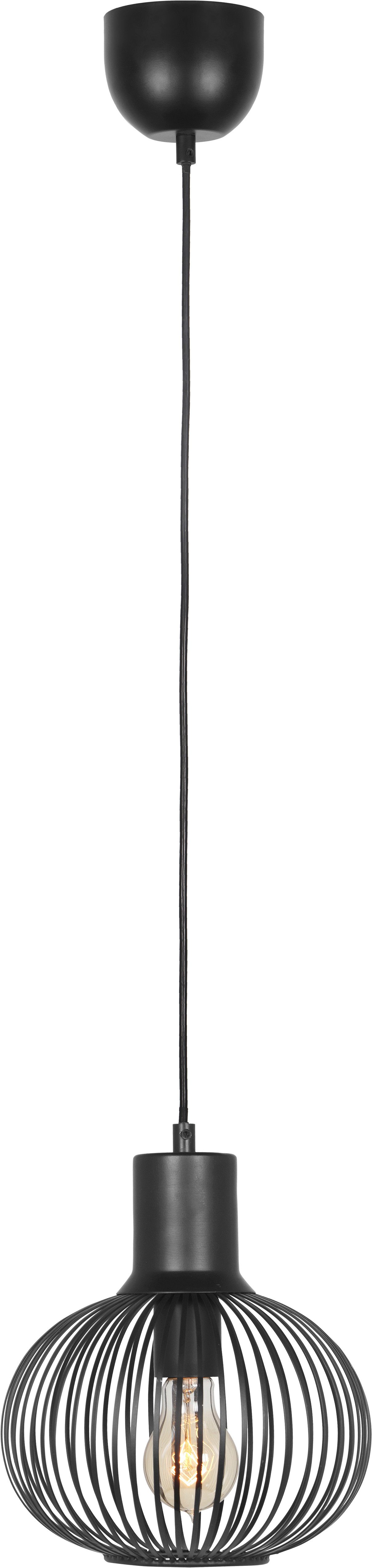 TRIO Leuchten Pendelleuchte GILA, 1-flammige Hängelampe, Gitter Optik Metall exkl 1x E27 max 10W, Leuchtmittel wechselbar, warmweiß - kaltweiß, Höhe bis 150cm einstellbar, Hängeleuchte Küche Wohnzimmer