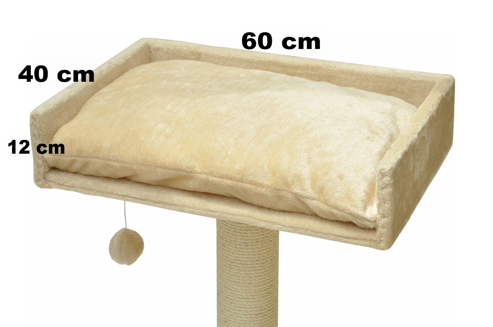 nanook Kratzbaum Liegemulde rechteckig mit Kissen 60 cm