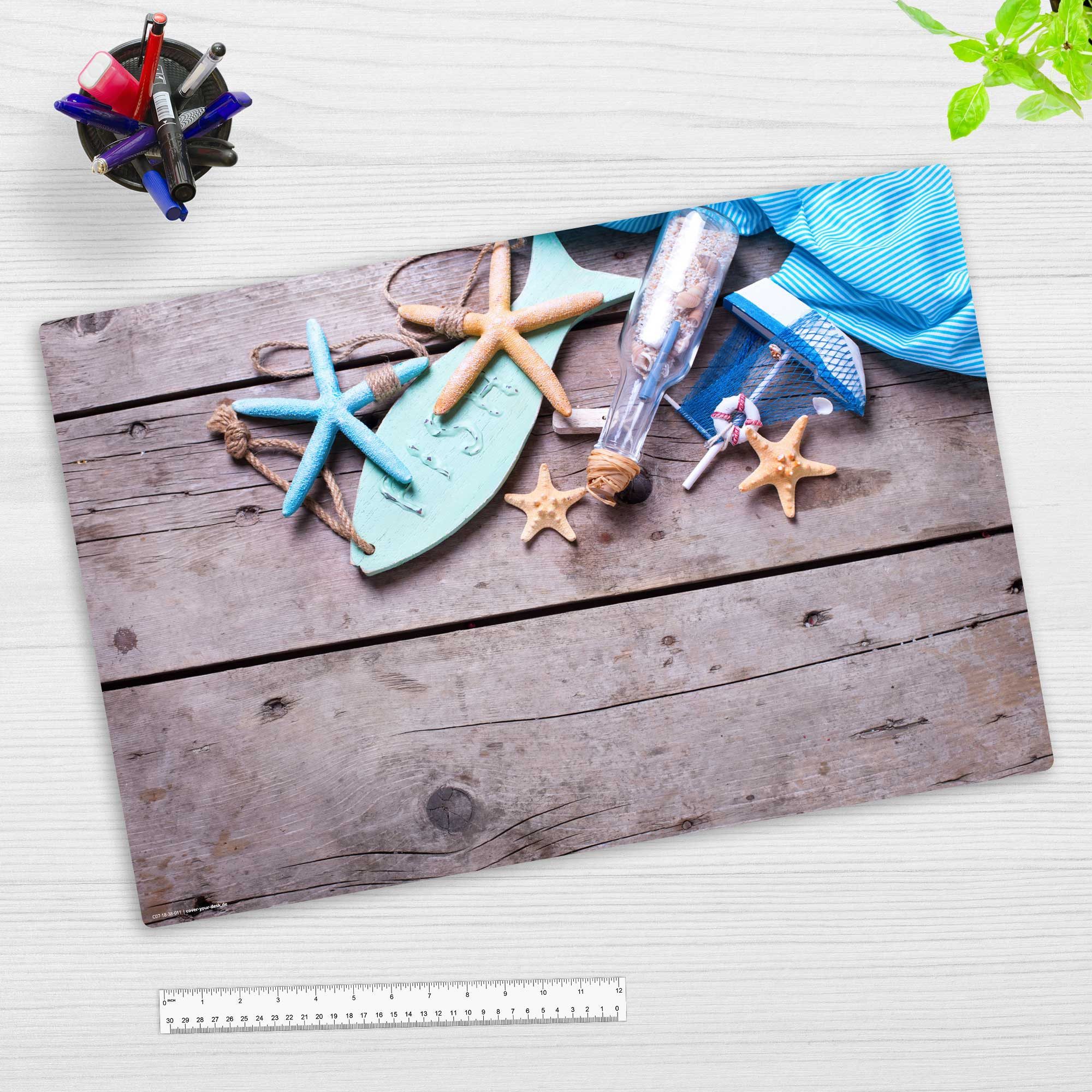 cover-your-desk.de Schreibtischunterlage abwaschbar – Maritime Deko – aus premium Vinyl – Made in Germany, (1 tlg)