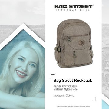 BAG STREET Freizeitrucksack Bag Street unisex Jugend Sporttasche (Cityrucksack), Cityrucksack, Freizeitrucksack Nylon, stone, braun ca. 30cm x ca. 38cm