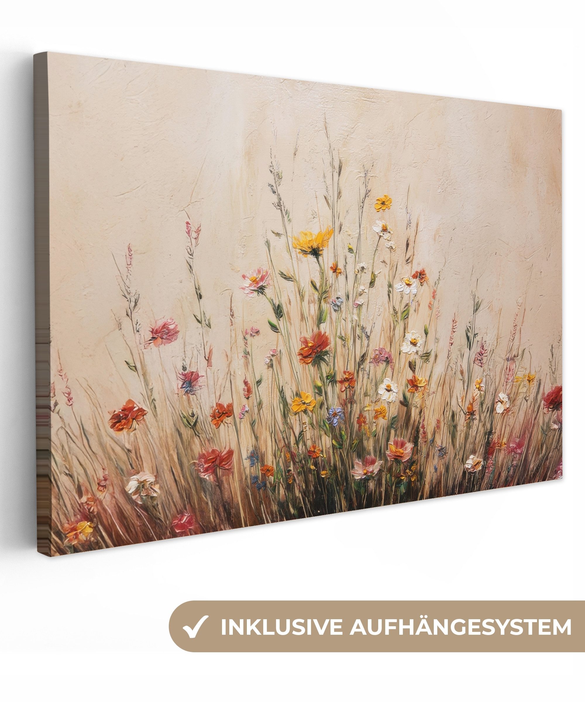 OneMillionCanvasses® Leinwandbild Wildblumen - Pinselstriche - günstig online kaufen