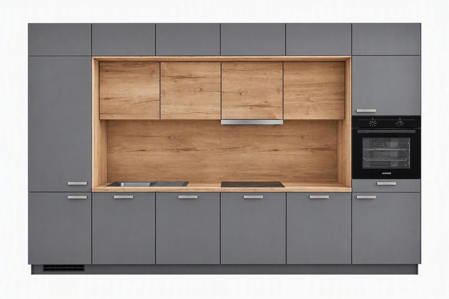 nobilia® Küchenzeile Lille, individuell anpassbar, gratis Küchenplanung mit Profis, (Breite 360cm), vormontiert, wahlw. mit E-Geräten, Preis inkl.Lieferung