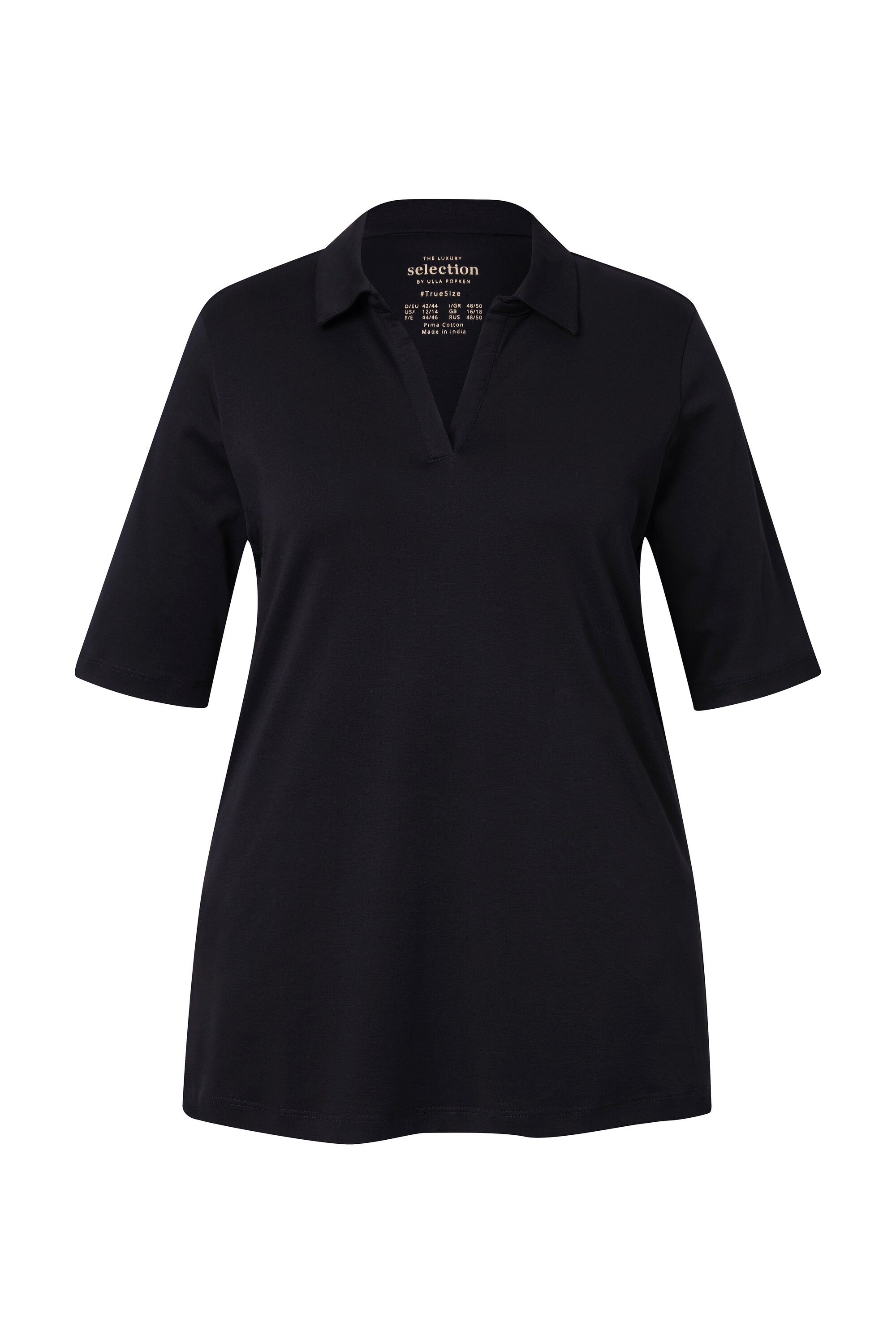 Ulla Popken Poloshirt Poloshirt A-Linie Halbarm günstig online kaufen