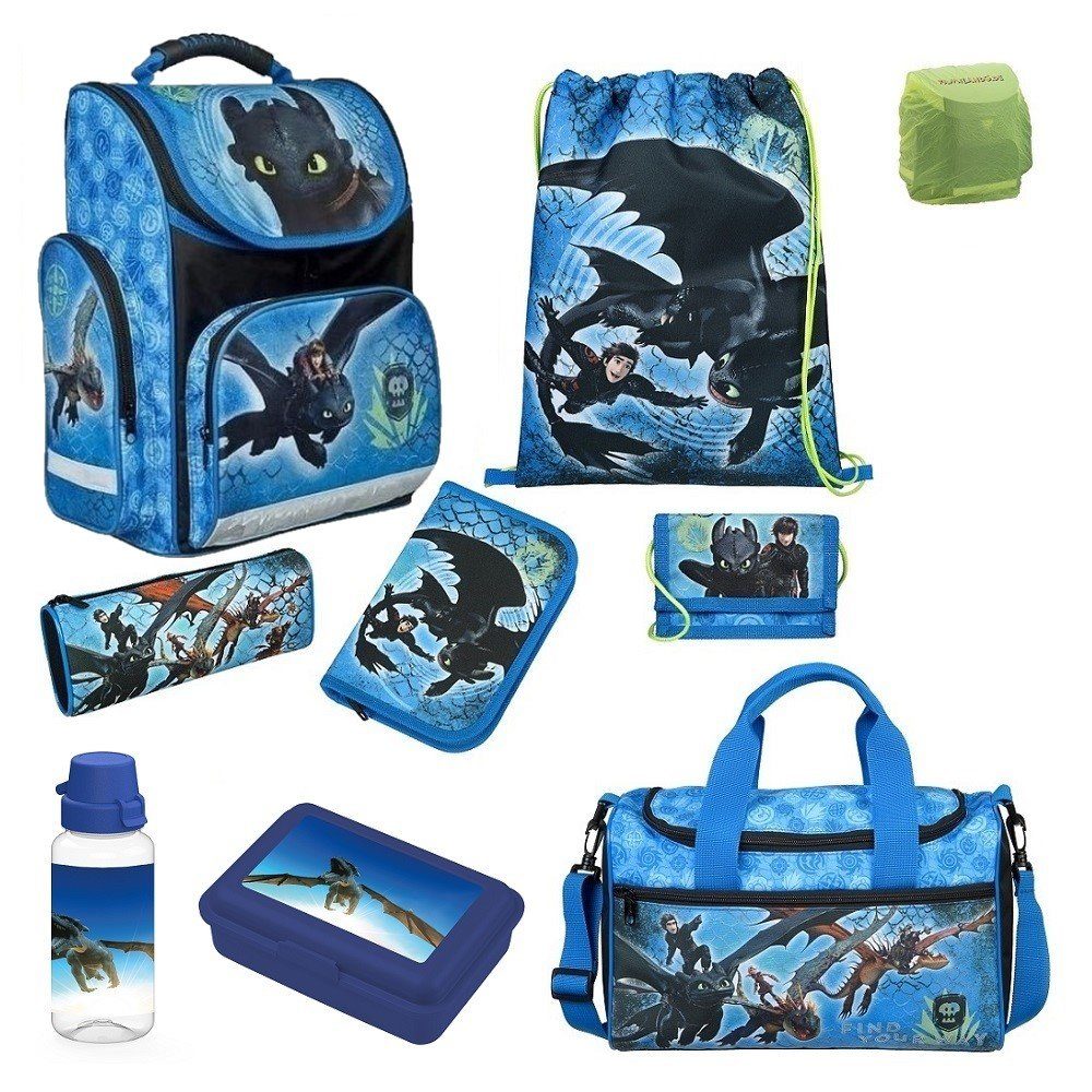 Schulranzen Dragons Schultasche 1. bis 4. Klasse Drachen Blau