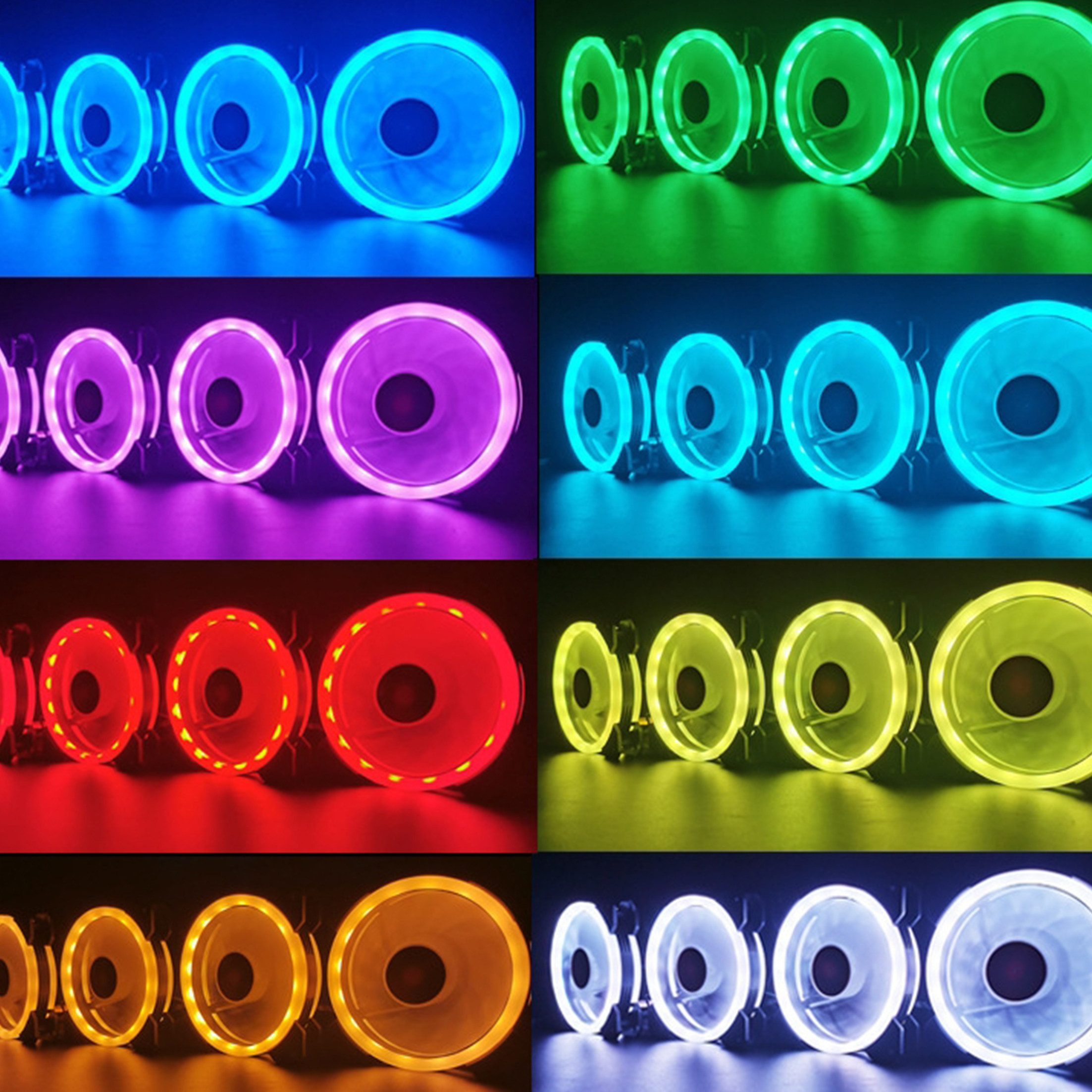 KINSI Gehäuselüfter PC Lüfter RGB mit Fernbedienung,3er Pack Leise PC Gehäuselüfter, Dual Ring Beleuchtung & Memory Modus,Hohe Luftleistung für Gaming PC