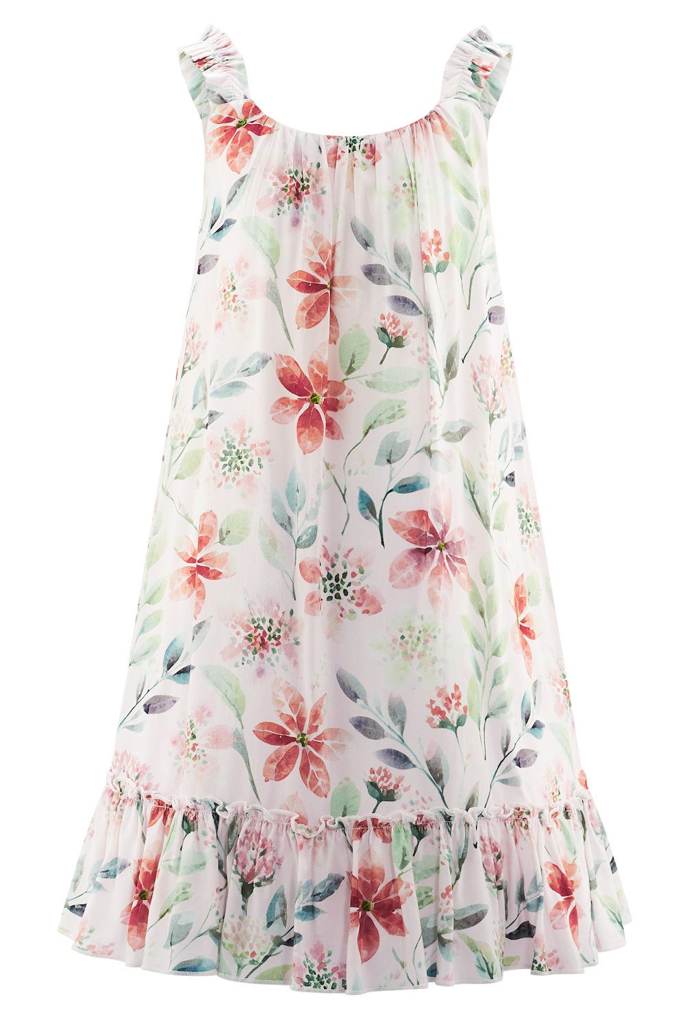 A-Linien-Kleid Happy girls Trägerkleid Sommerkleid Blätter ärmellos rose
