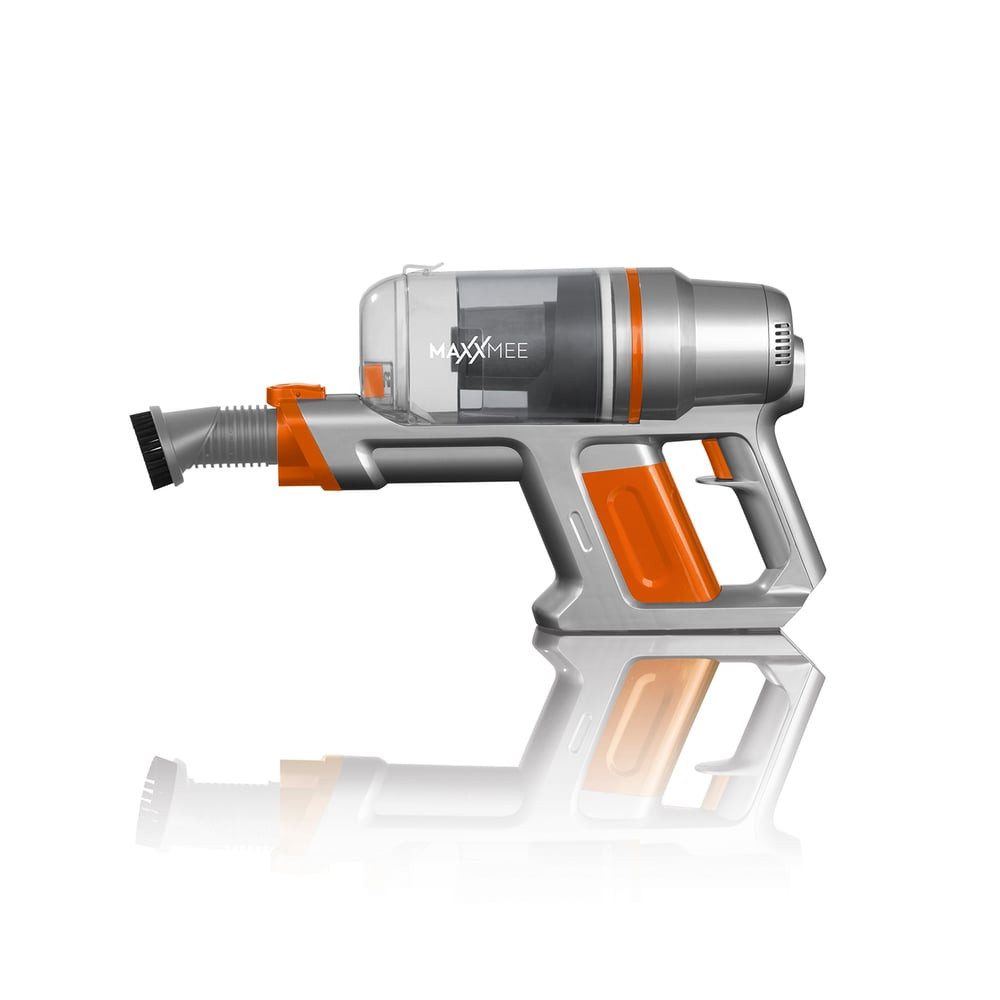 MAXXMEE Zyklon Hybrid Staubsauger Bodenstaubsauger, 150 W, beutellos, Akku-Zyklon-Staubsauger Pet Star orange/silber 150W