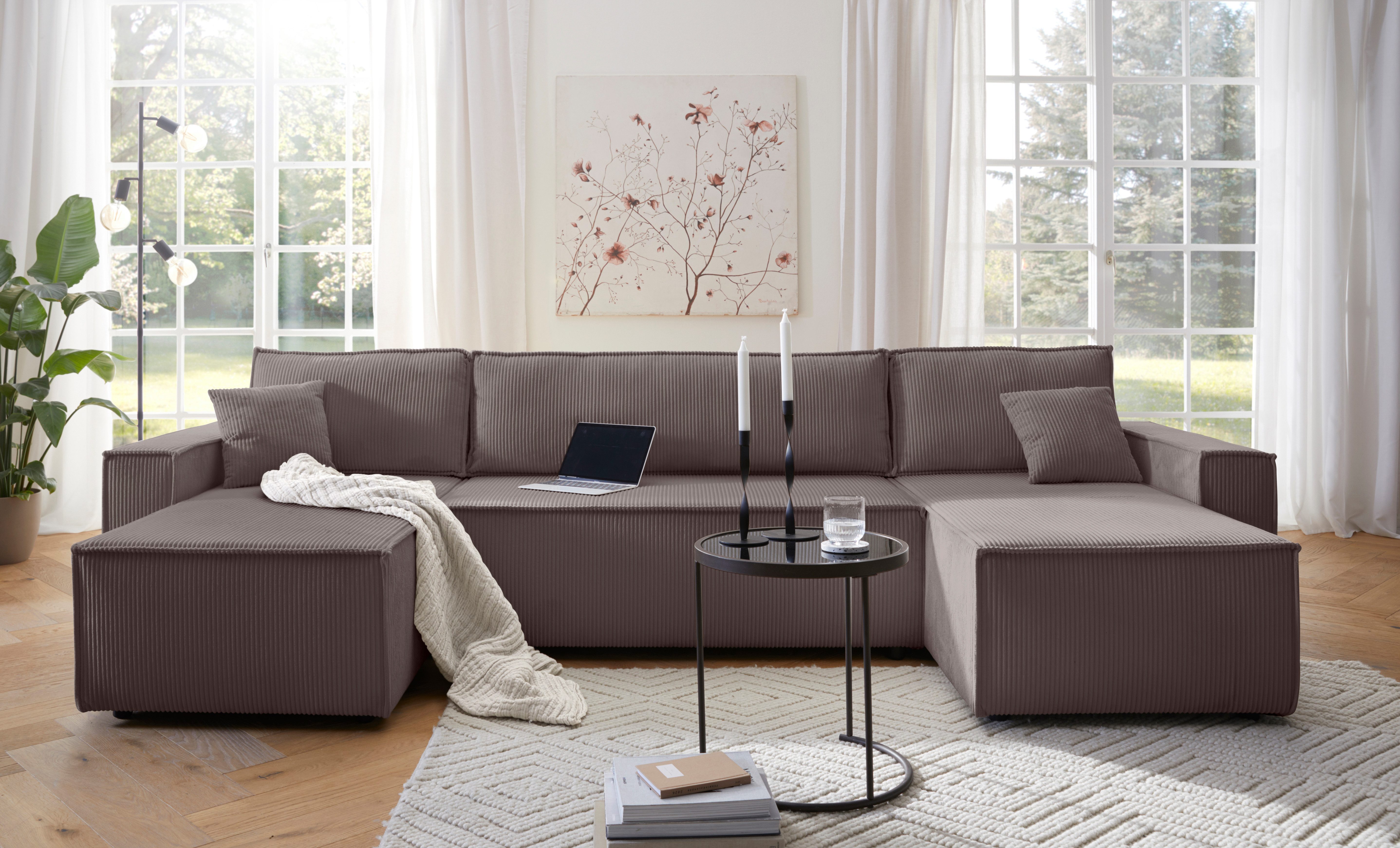 OTTO home Wohnlandschaft CASSI L-Form, 311cm - OTTO. Verlässliche Qualität., Schlaffunktion (133/270), Bettkasten, Cord, Unser Tiefpreis